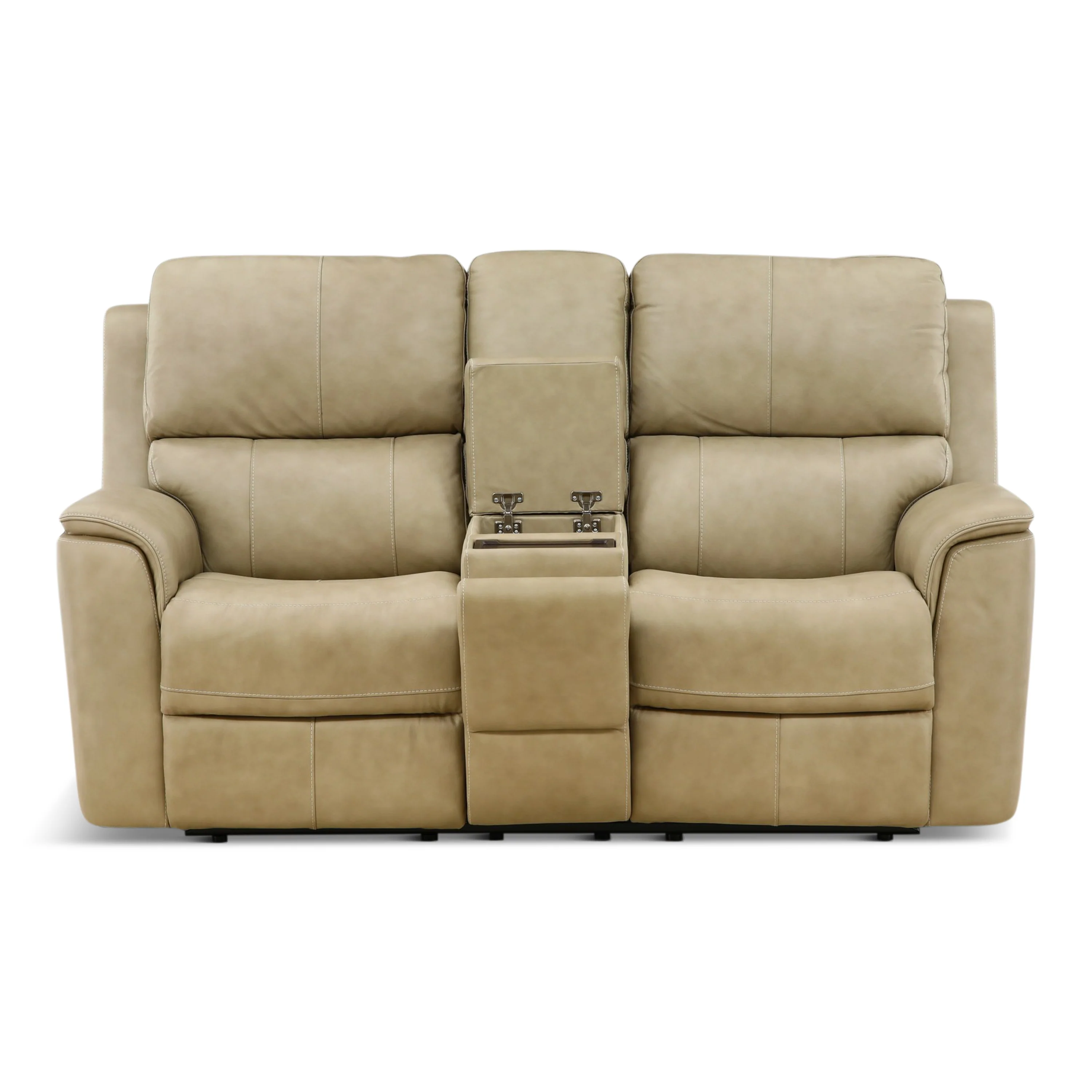 Flexsteel Karson Leather Power Reclining Console Loveseat - Image 56