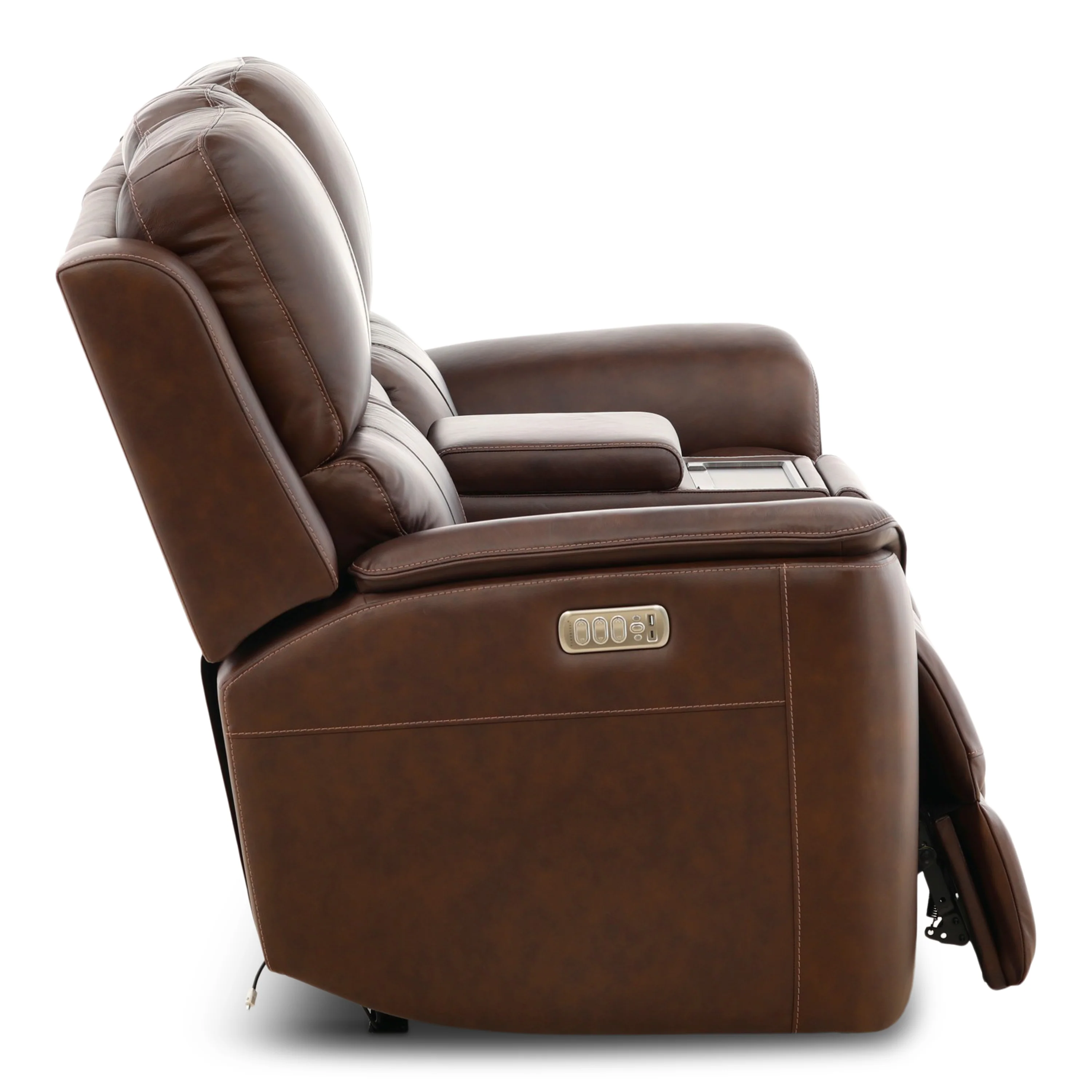 Flexsteel Karson Leather Power Reclining Console Loveseat - Image 8