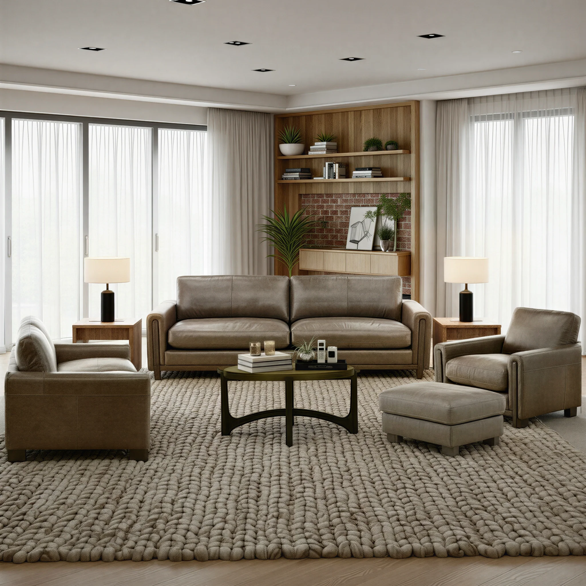 Alta Leather Ottoman - Image 2