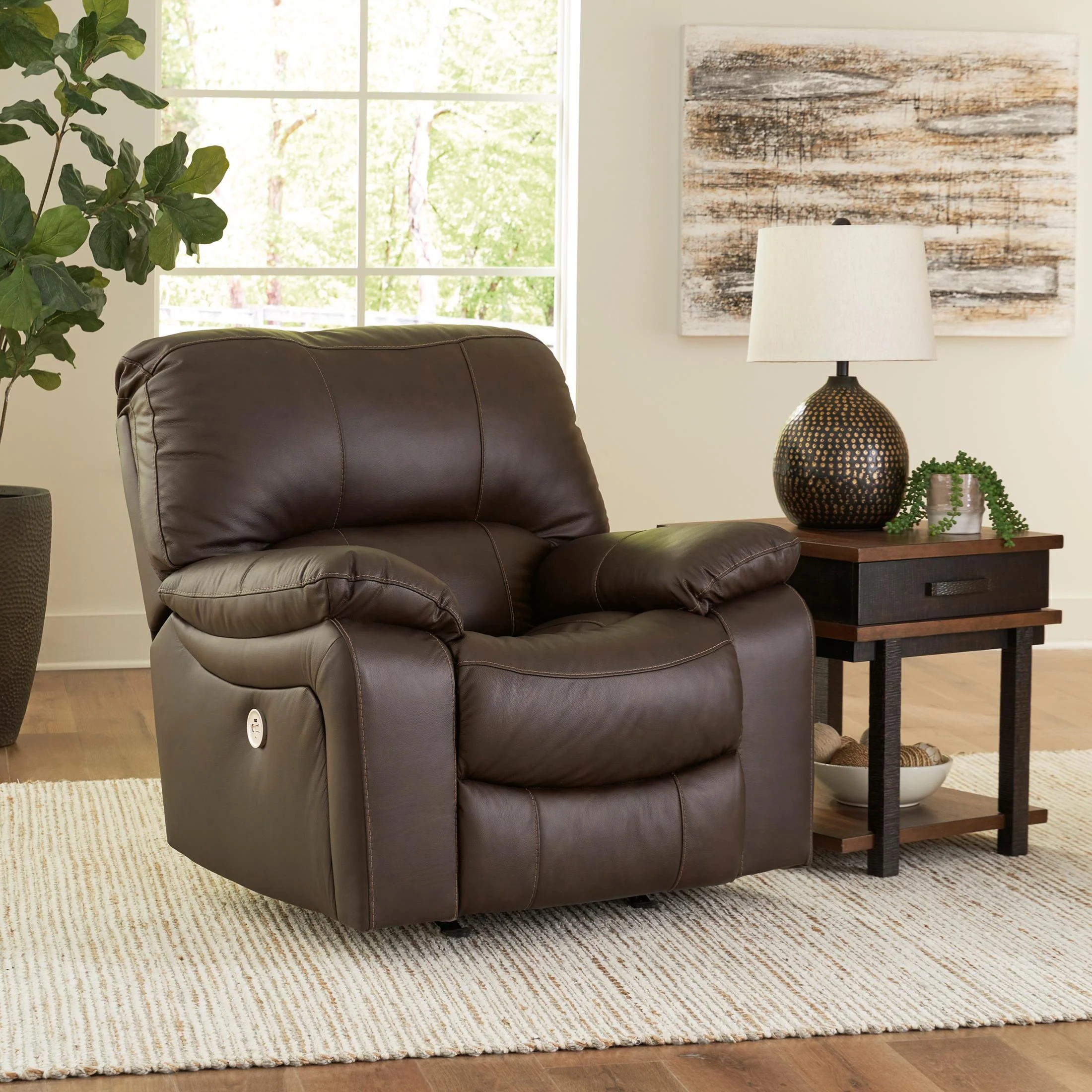 Leesworth Power Leather Rocker Recliner - Image 2
