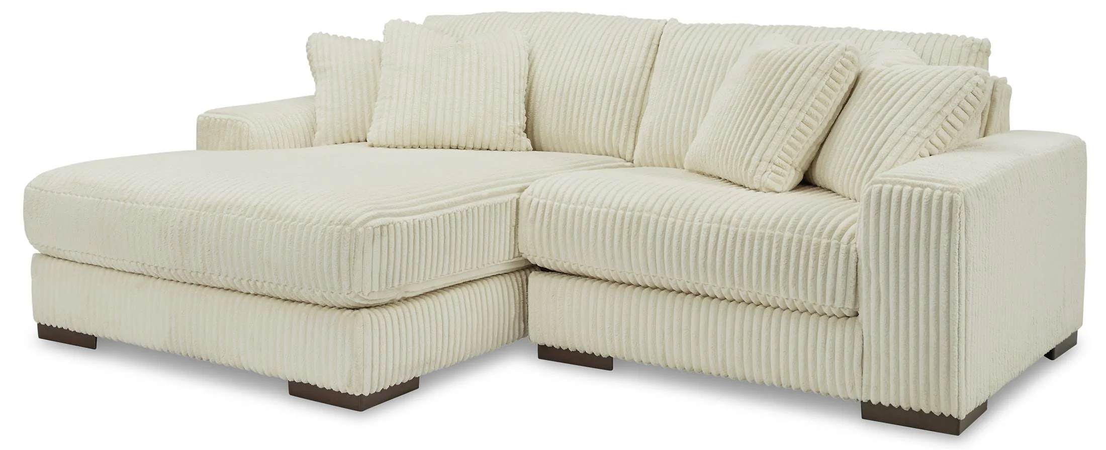 Lindyn 2-Piece Ivory Sectional with Chaise - Image 3
