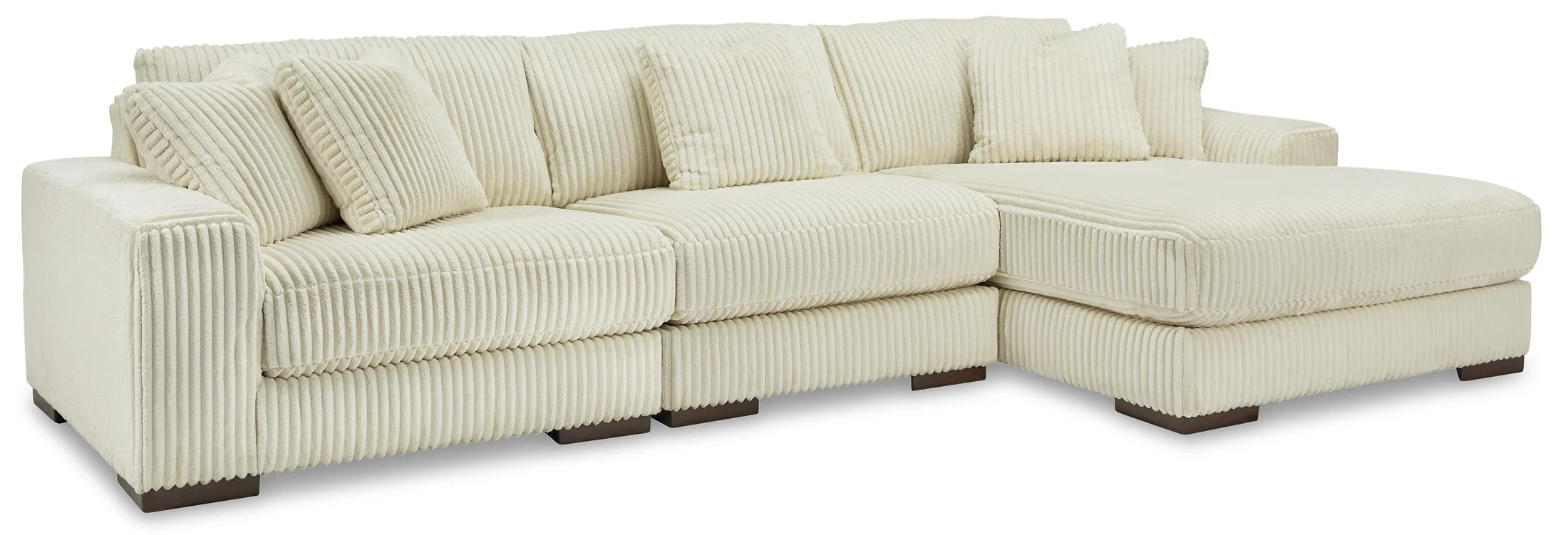 Lindyn 3-Piece Ivory Sectional with Chaise - Image 5
