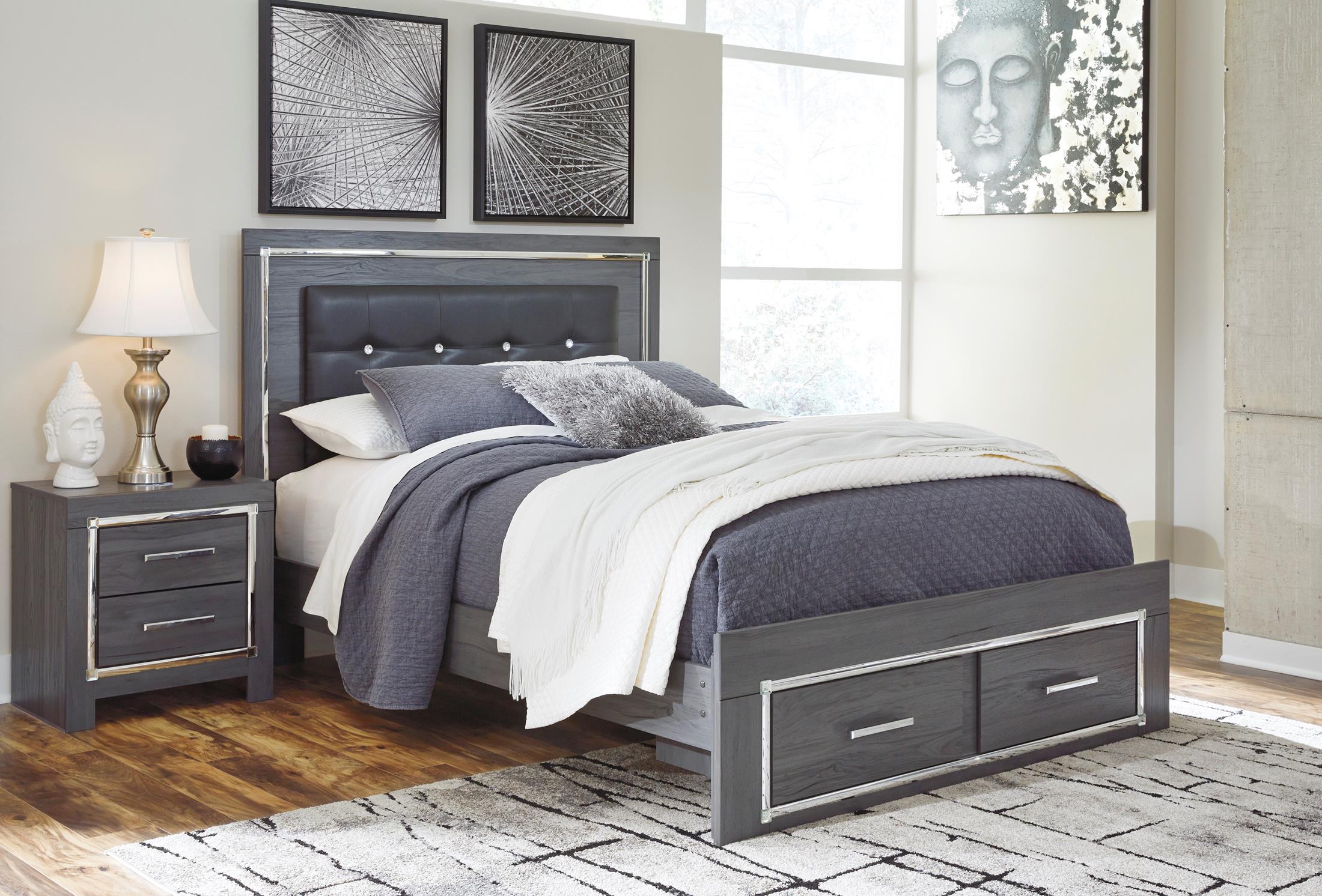 Lodanna Upholstered Panel Bed with 2 Storage Drawers - Image 3