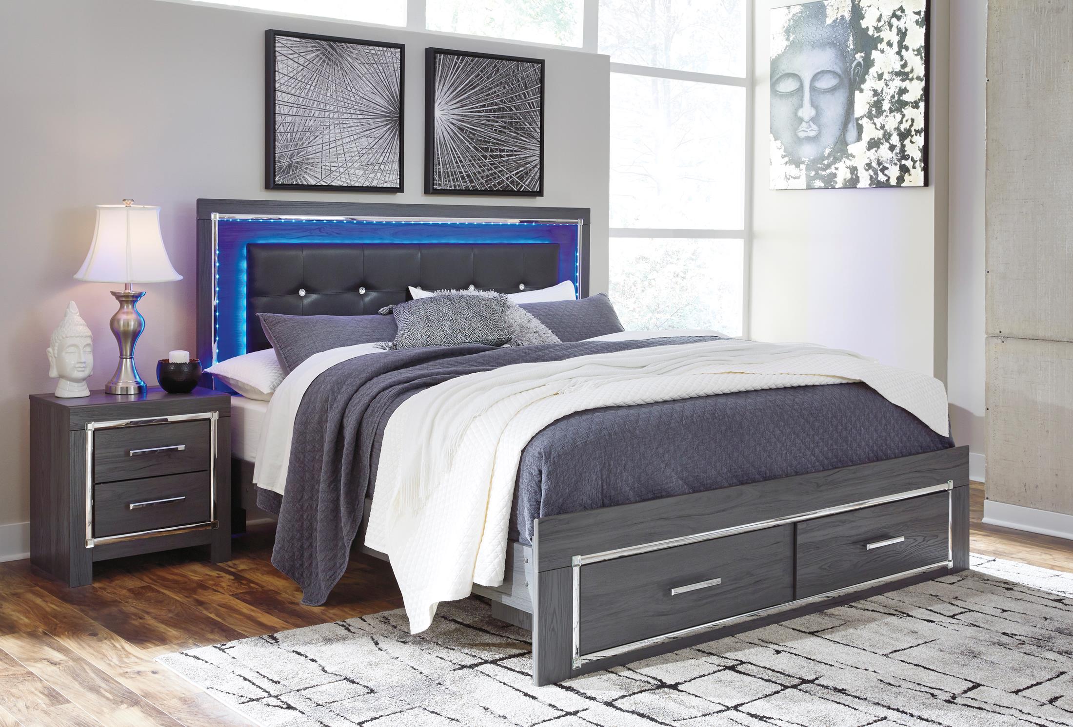 Lodanna Upholstered Panel Bed with 2 Storage Drawers - Image 4