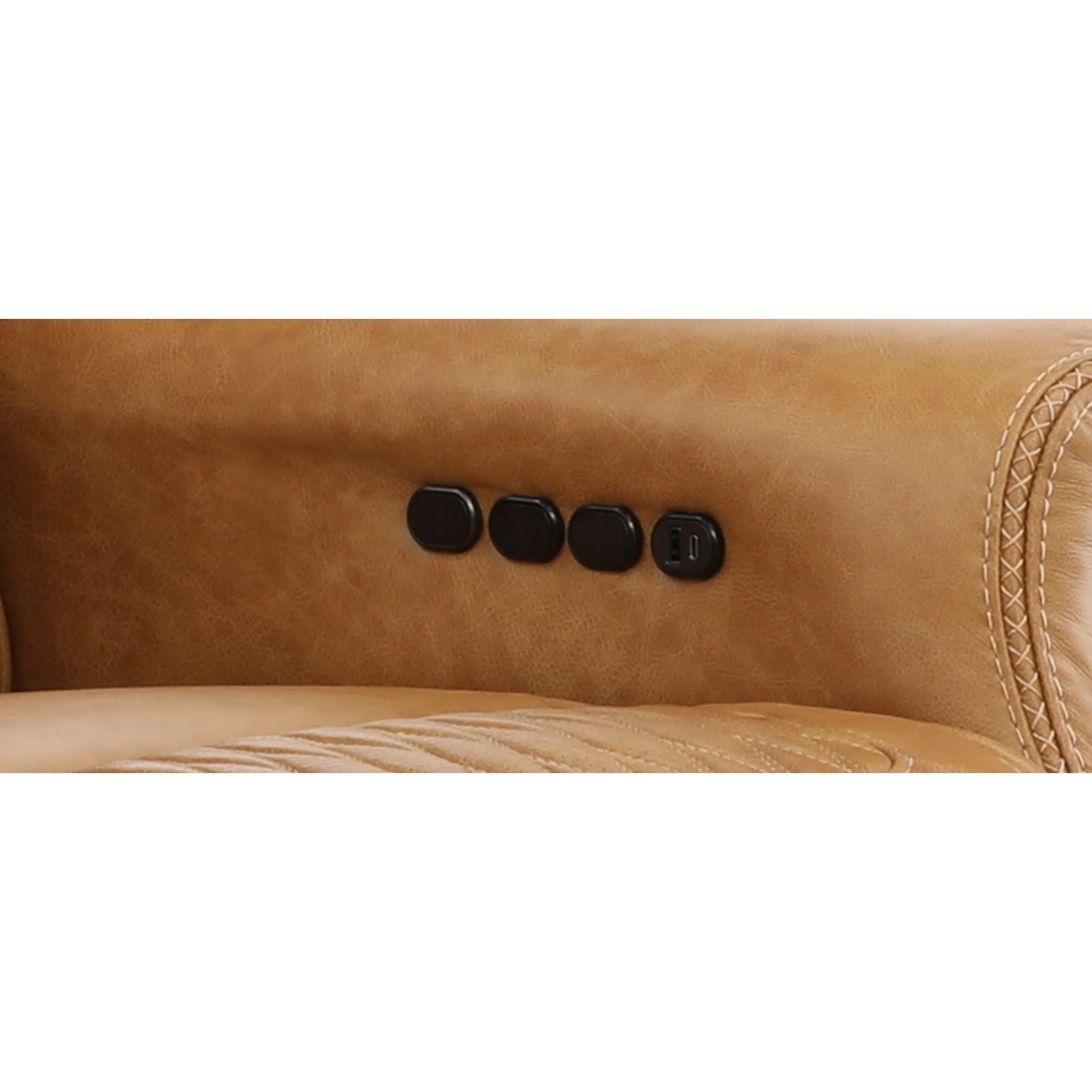 Denton Leather Power Reclining Home Theater Console Loveseat - Image 18