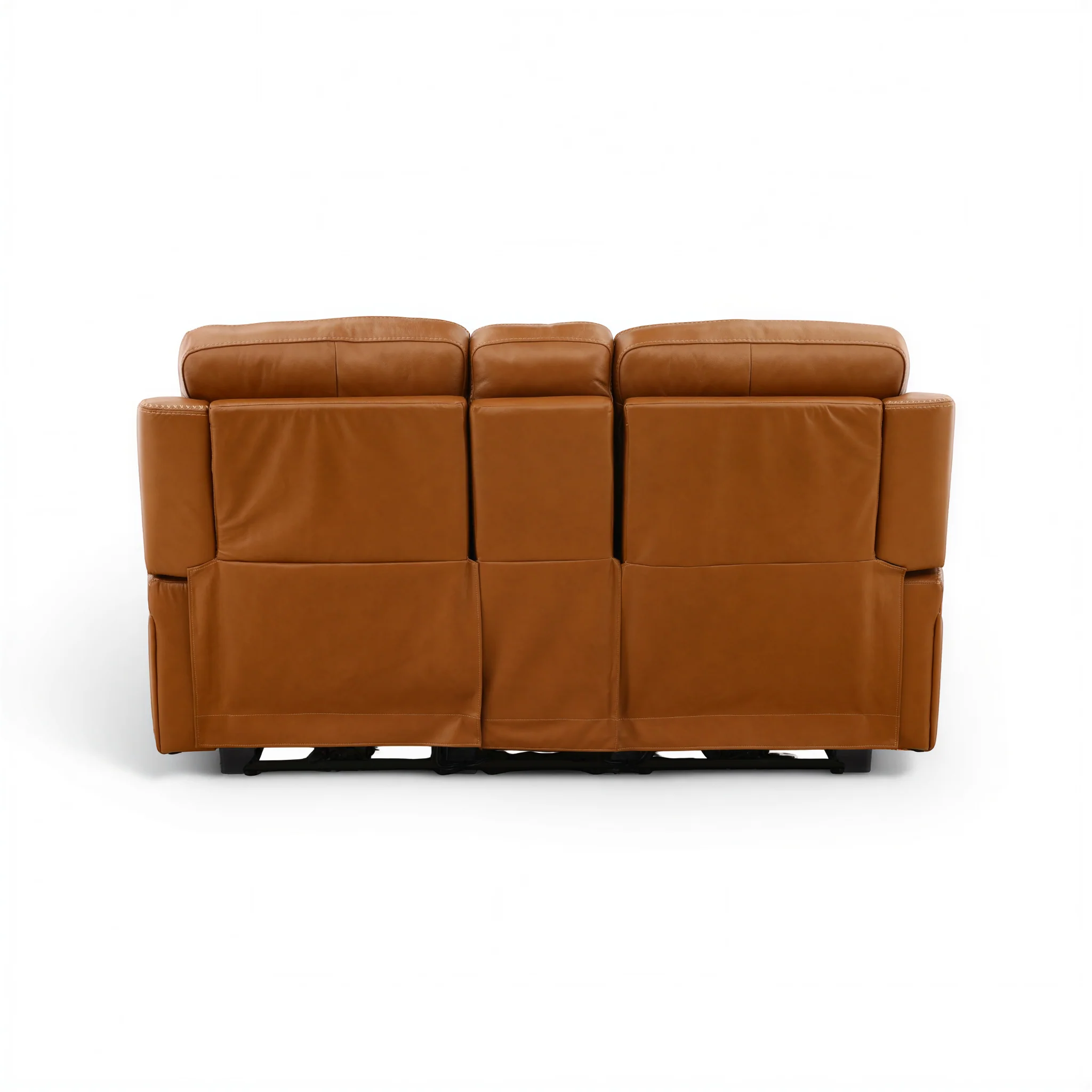 Hampton Leather Home Theater Console Loveseat - Image 28