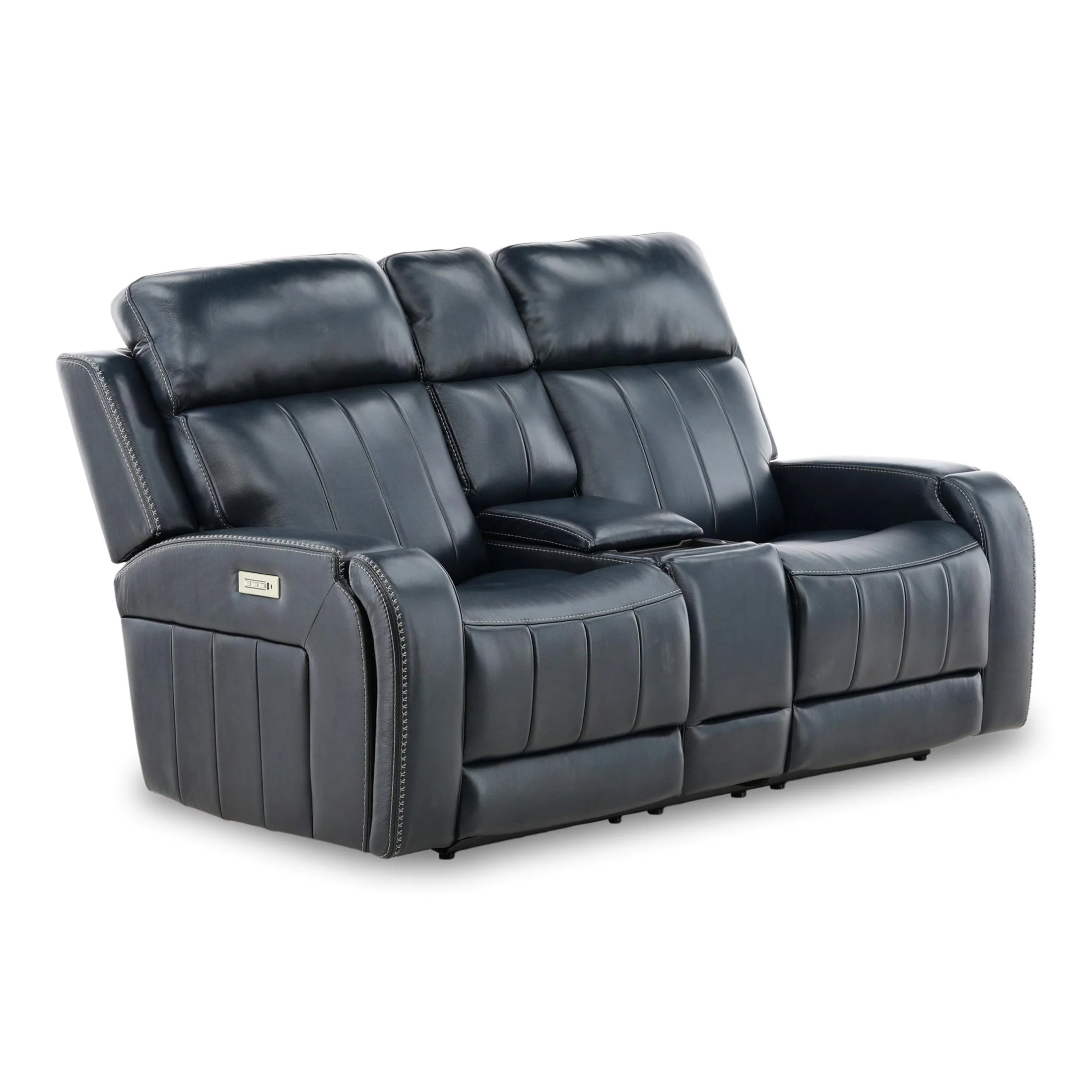 Hampton Leather Home Theater Console Loveseat - Image 4