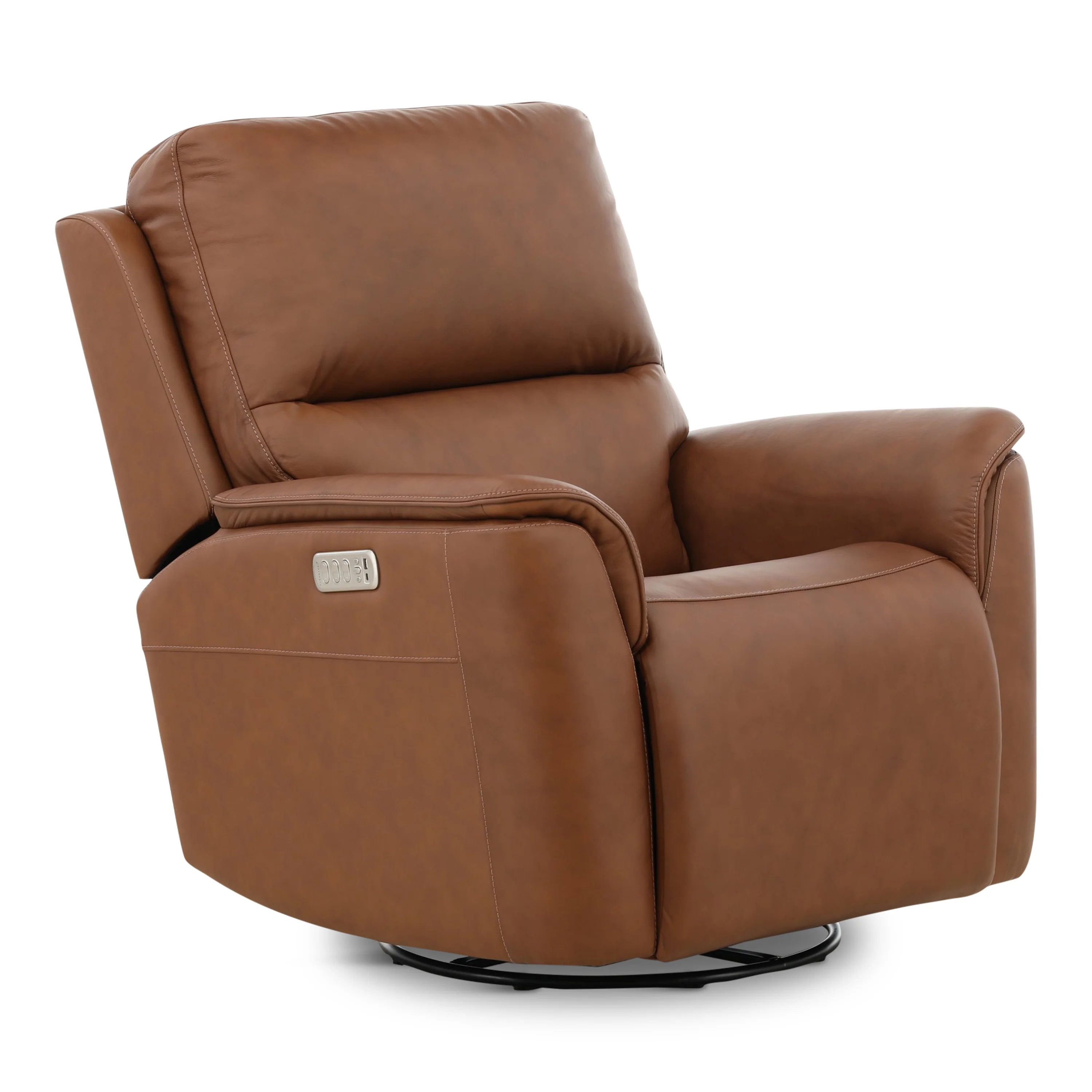 Flexsteel Karson Leather Power Swivel Glider Recliner - Image 23