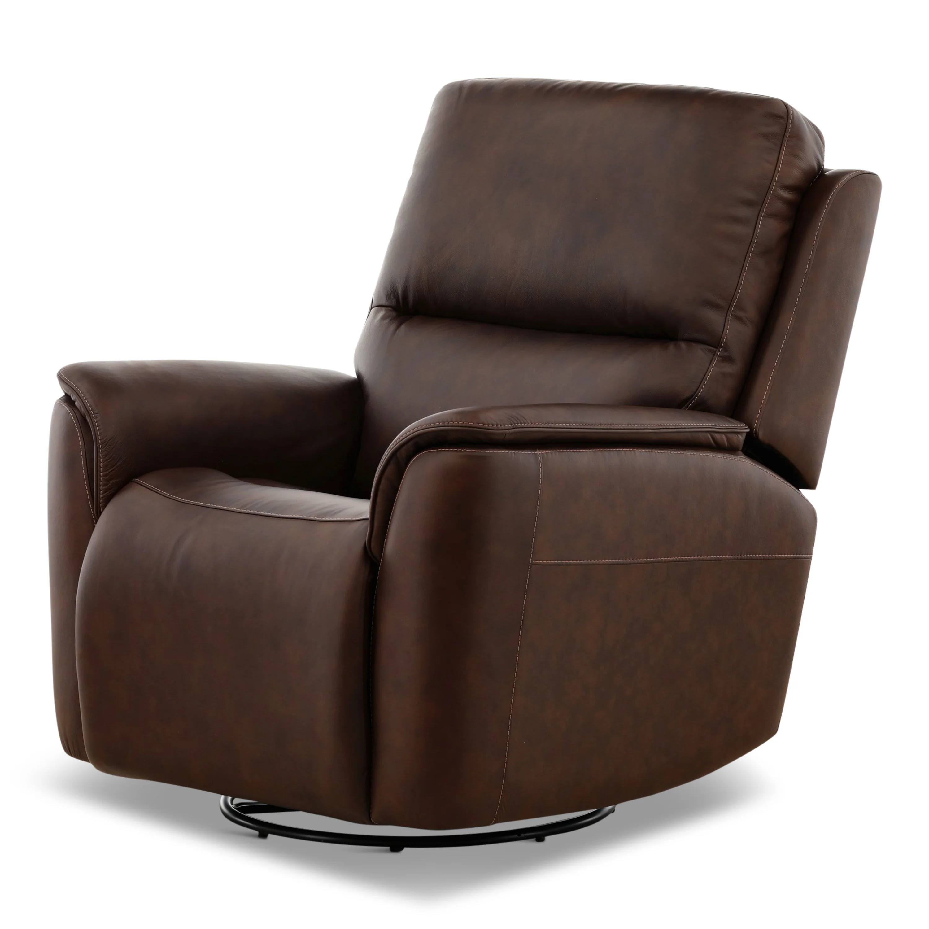 Flexsteel Karson Leather Power Swivel Glider Recliner - Image 5
