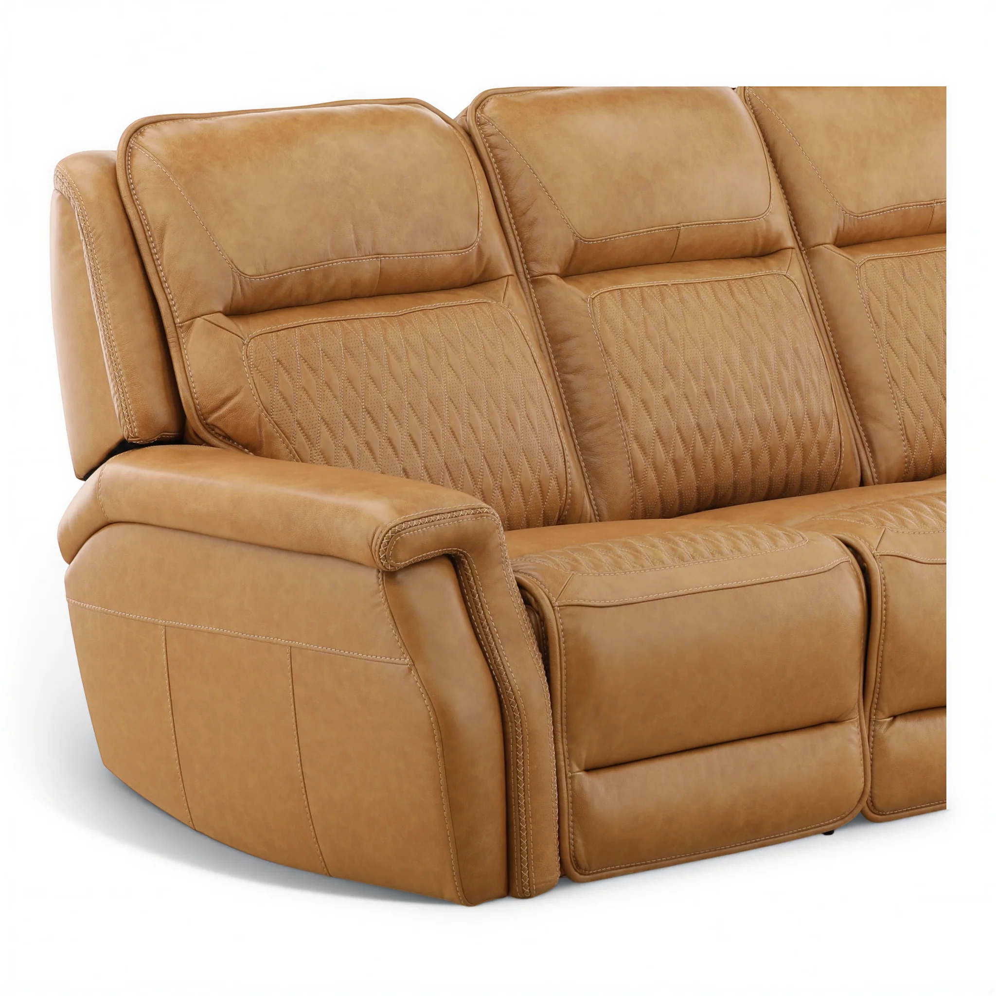 Denton Leather Power Reclining Home Theater Sofa - Image 12