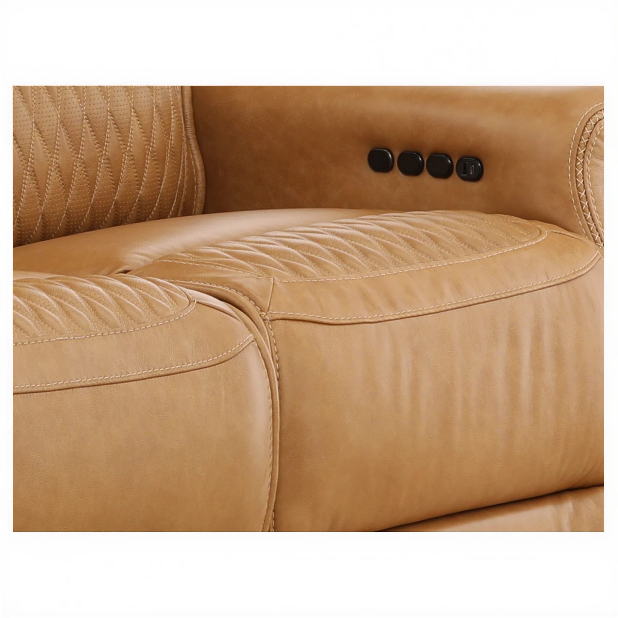 Denton Leather Power Reclining Home Theater Sofa - Image 13