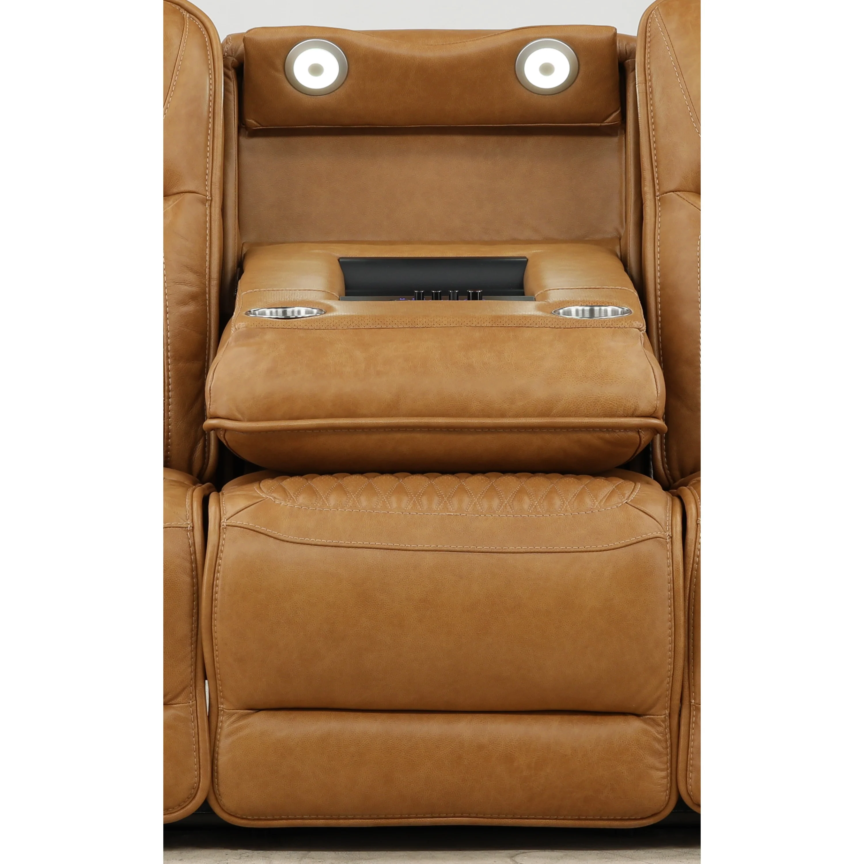 Denton Leather Power Reclining Home Theater Sofa - Image 14