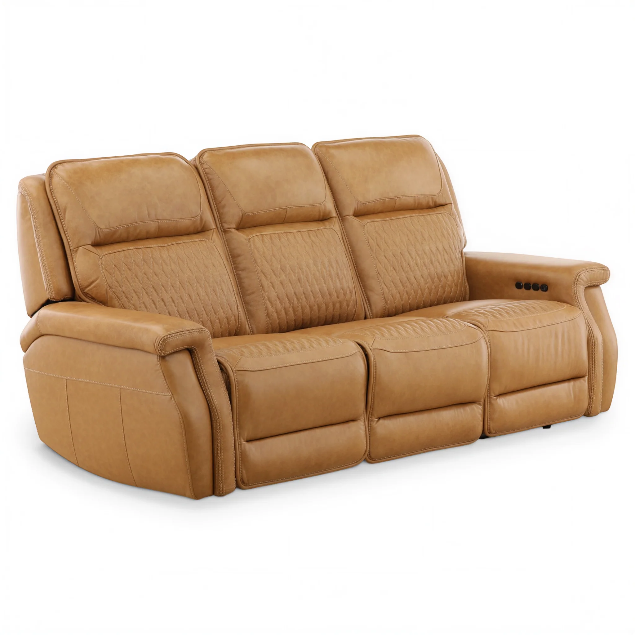 Denton Leather Power Reclining Home Theater Sofa - Image 5