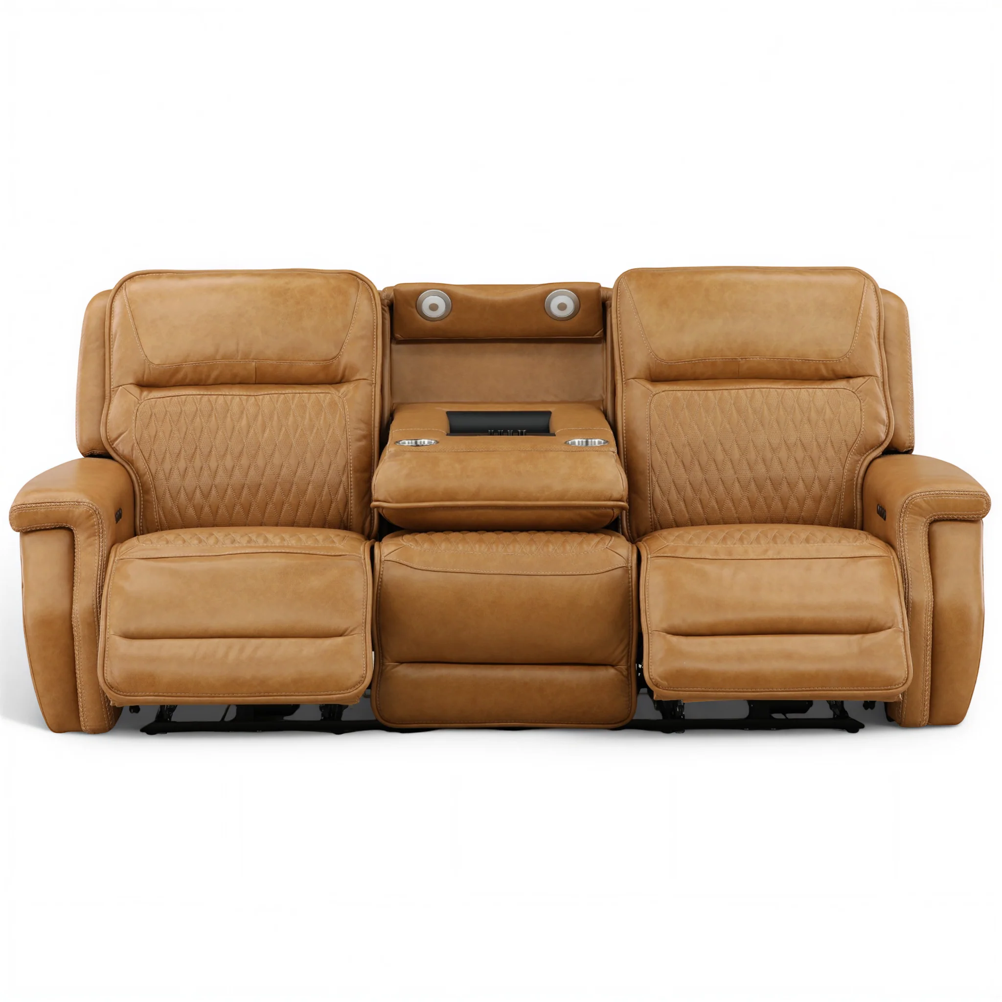 Denton Leather Power Reclining Home Theater Sofa - Image 6