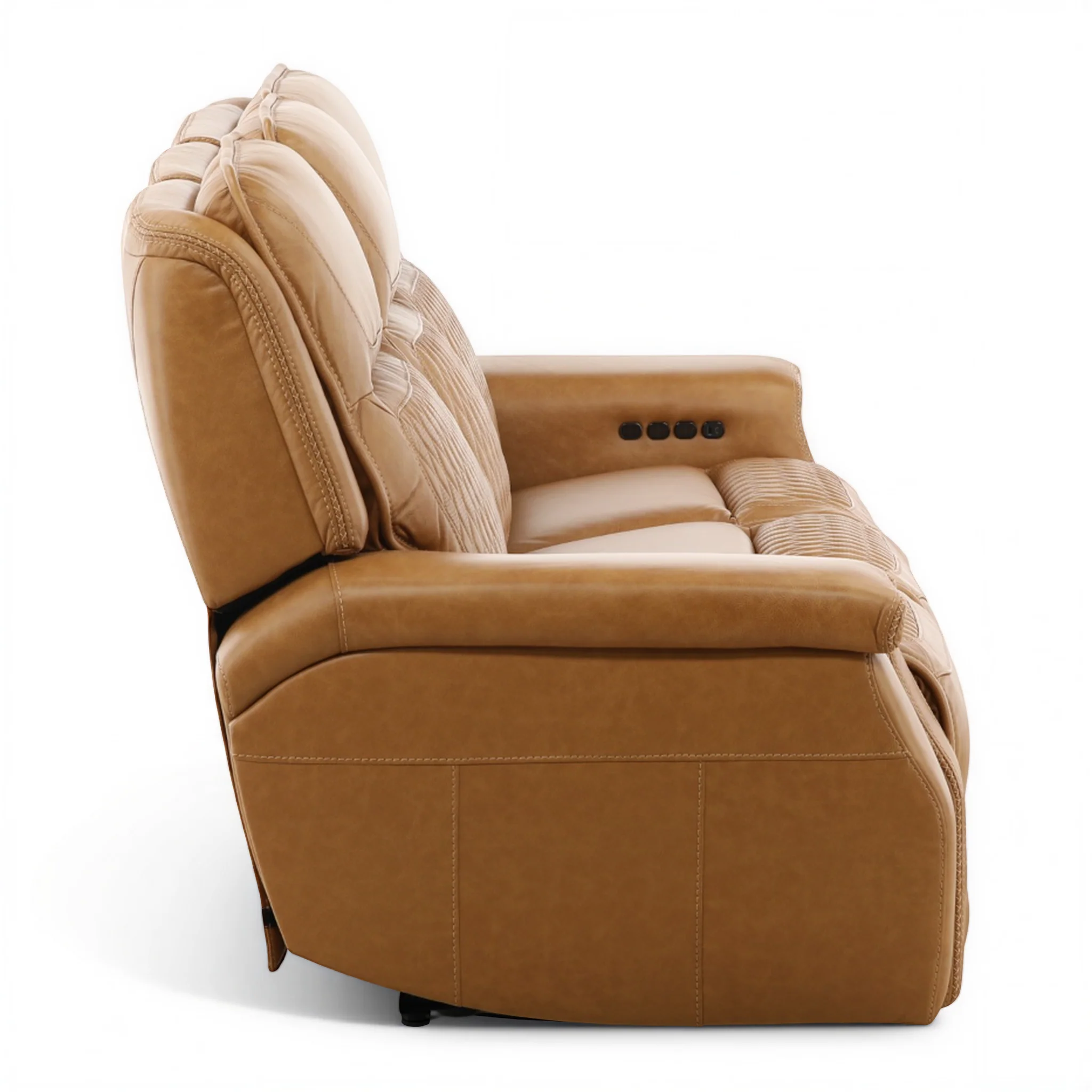 Denton Leather Power Reclining Home Theater Sofa - Image 7