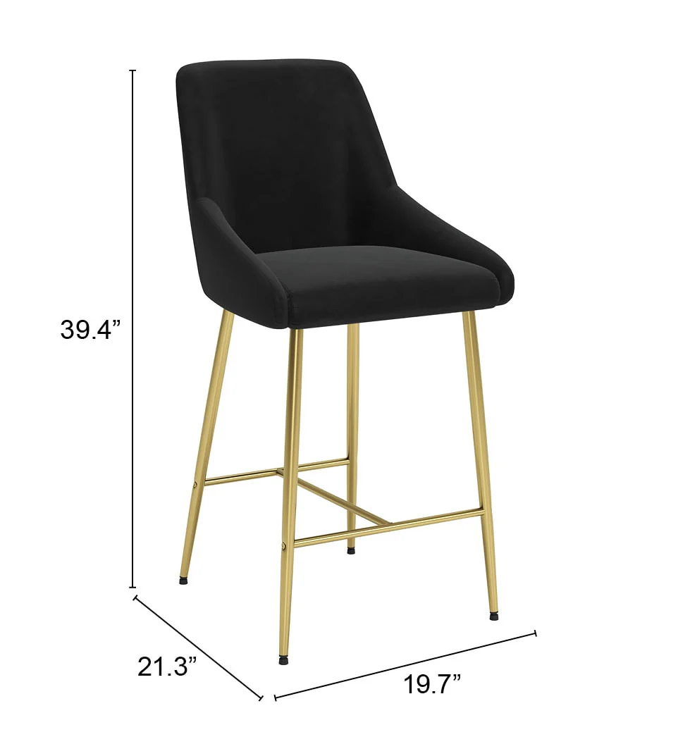 Madelaine Counter Stool Black & Gold - Image 3