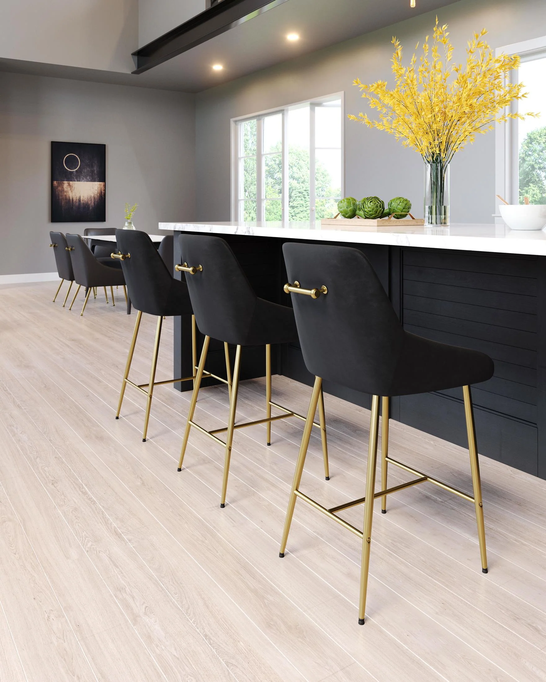 Madelaine Counter Stool Black & Gold - Image 4