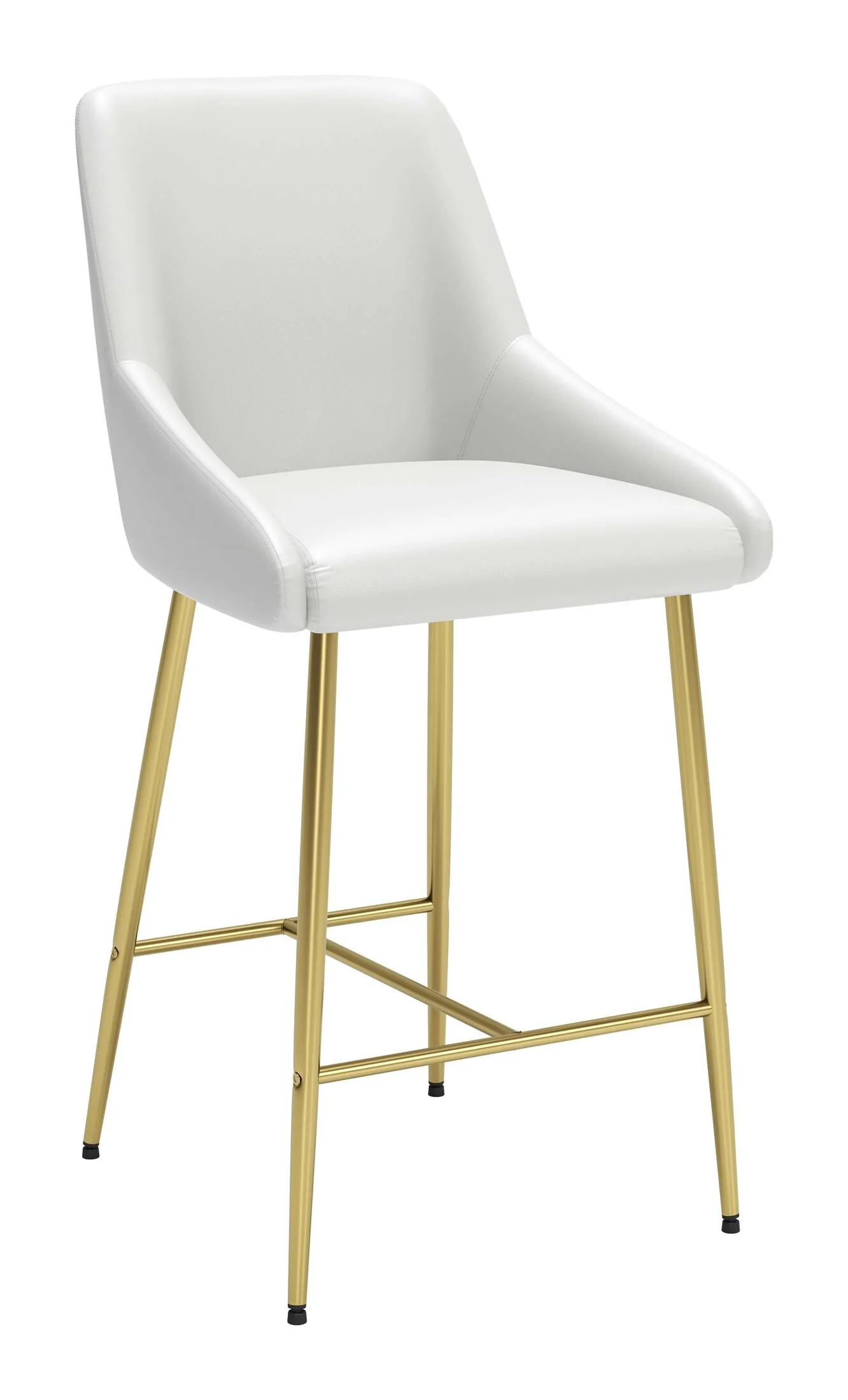 Madelaine Counter Stool White & Gold - Image 4