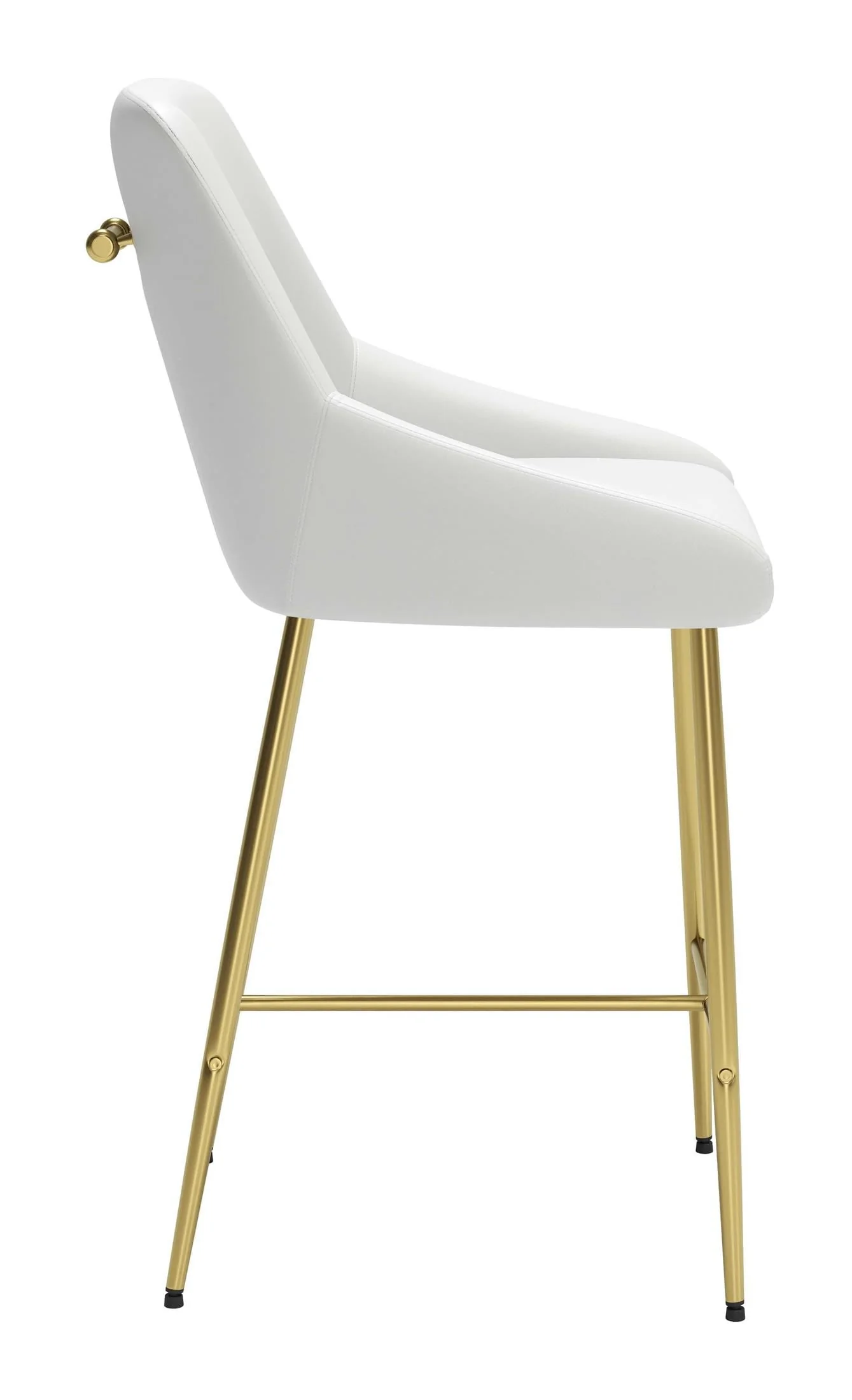 Madelaine Counter Stool White & Gold - Image 5