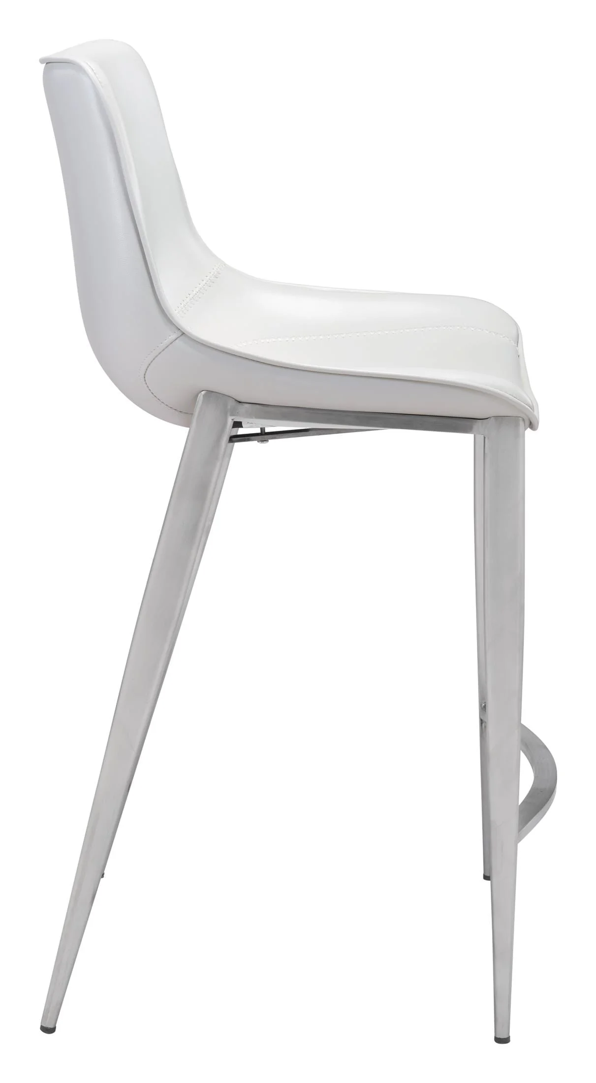 Magnus Counter Stool (Set of 2) White & Silver - Image 5