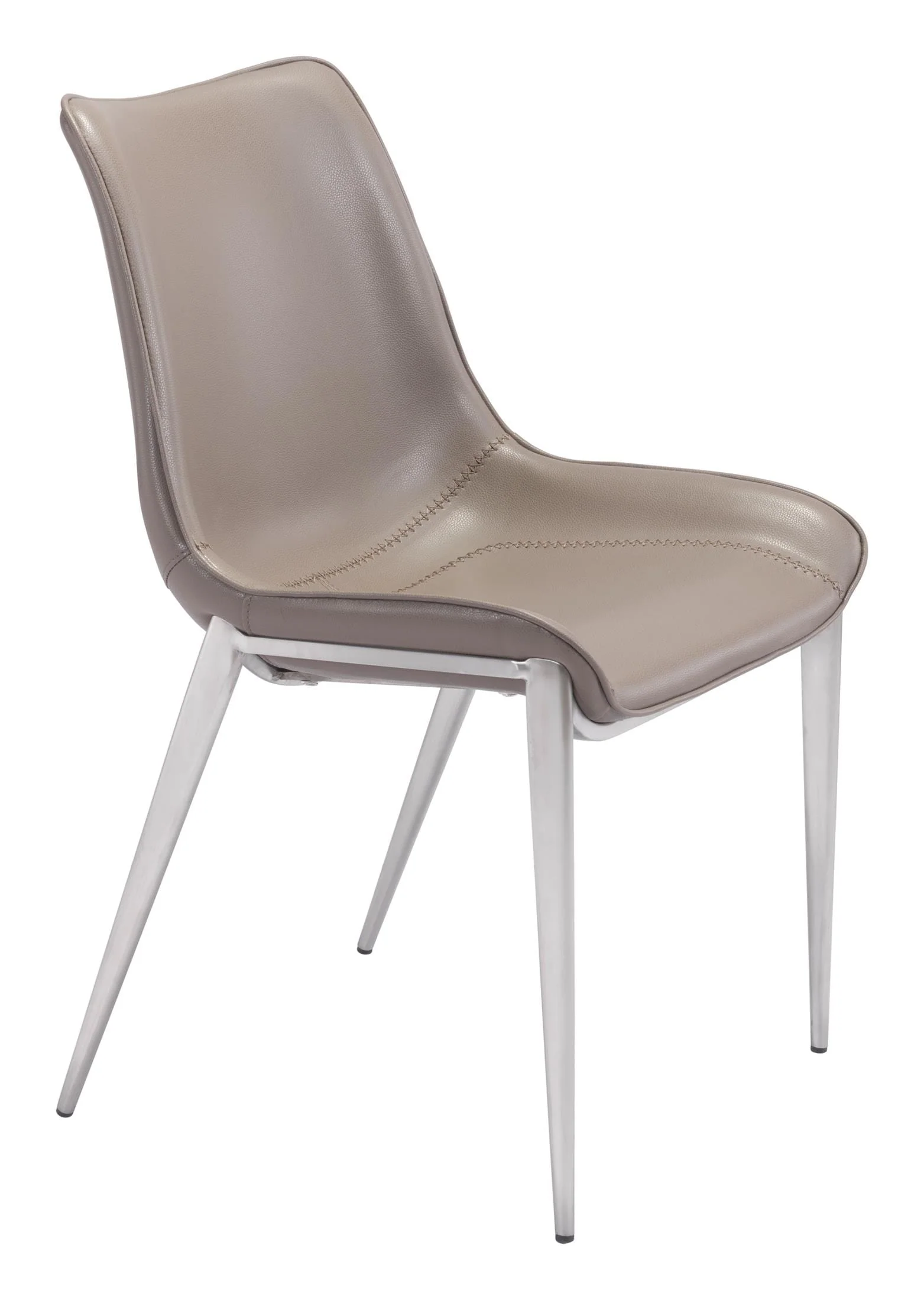 Magnus Dining Chair (Set of 2) Brown & Silver - Image 6