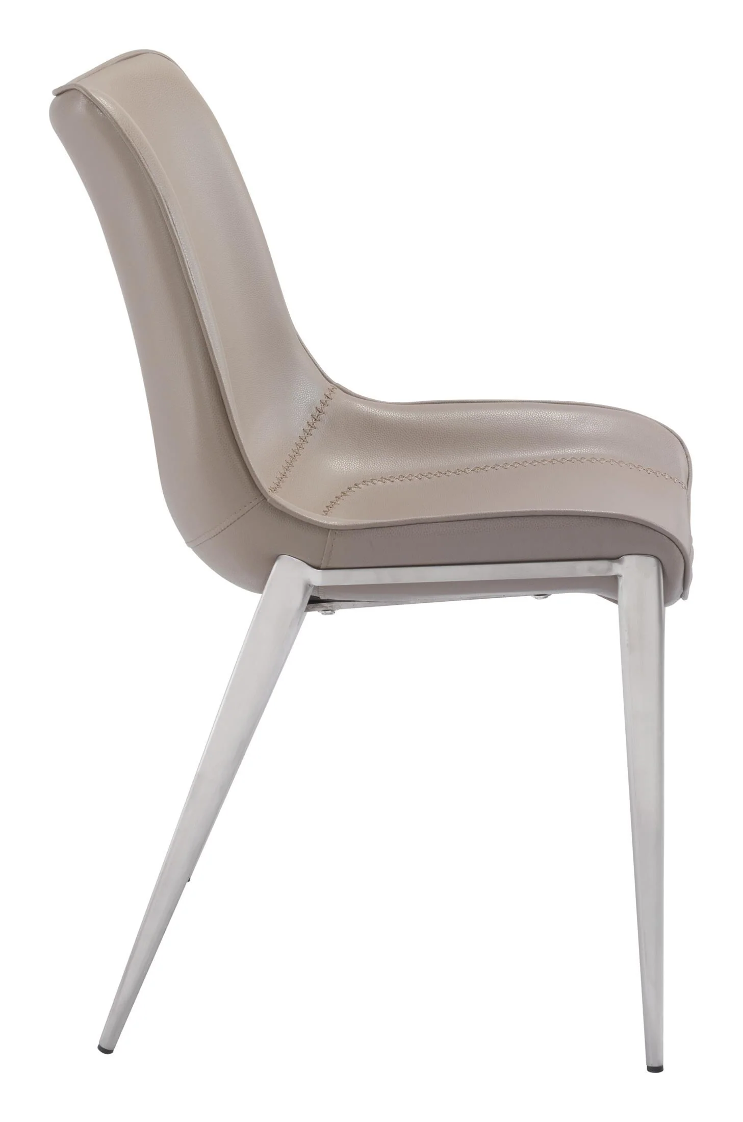 Magnus Dining Chair (Set of 2) Brown & Silver - Image 7