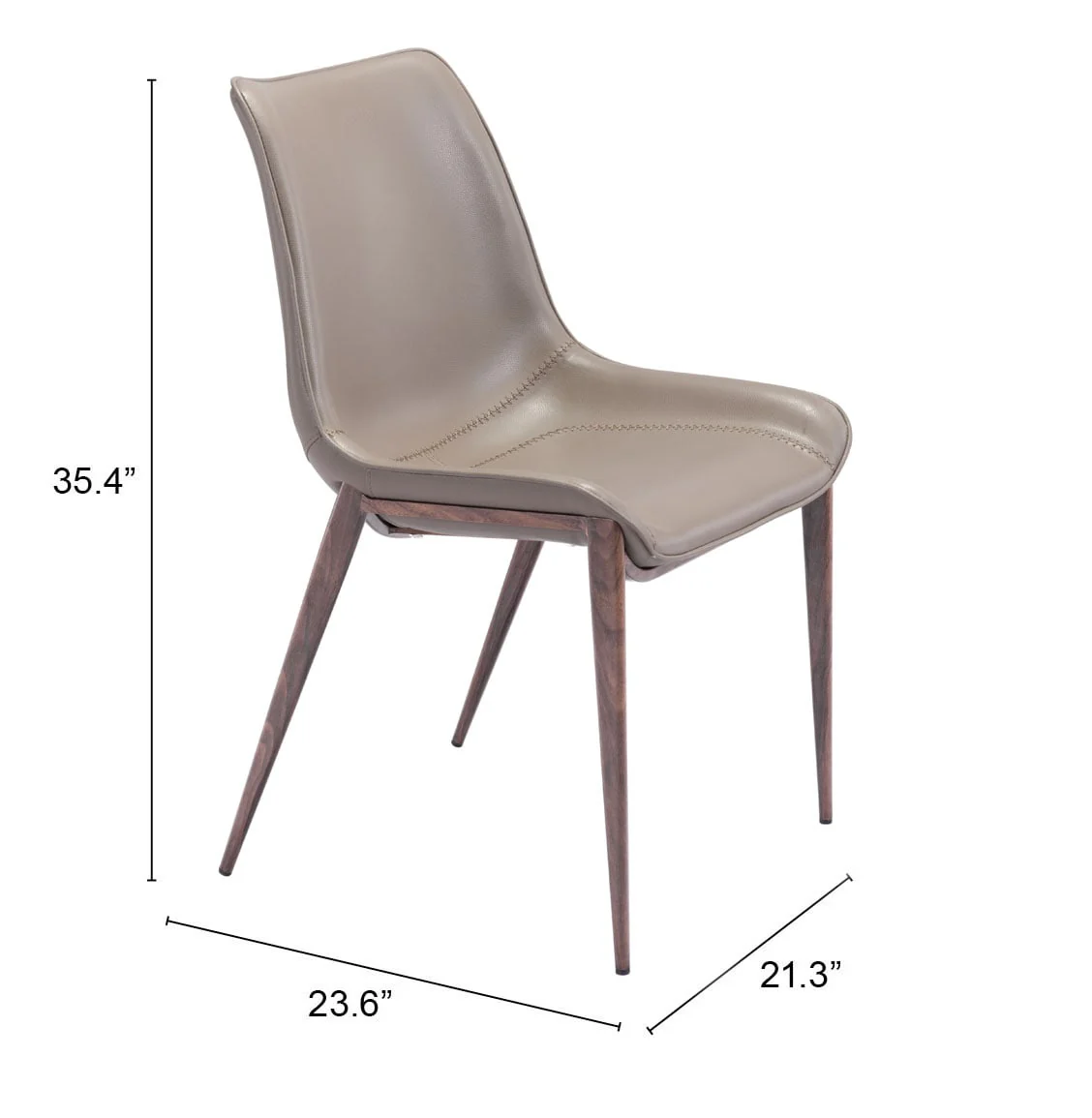Magnus Dining Chair (Set of 2) Brown & Walnut - Image 3