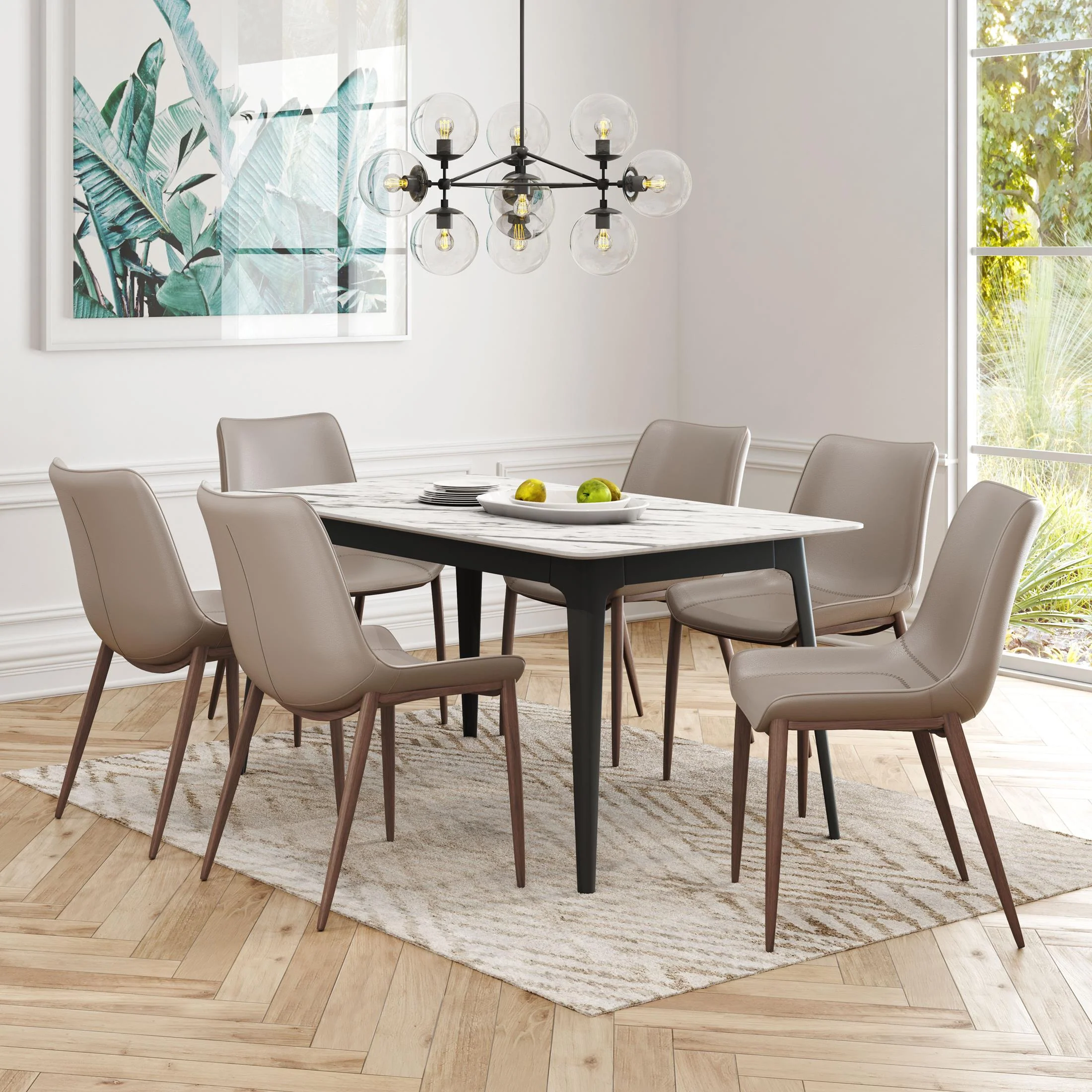 Magnus Dining Chair (Set of 2) Brown & Walnut - Image 4