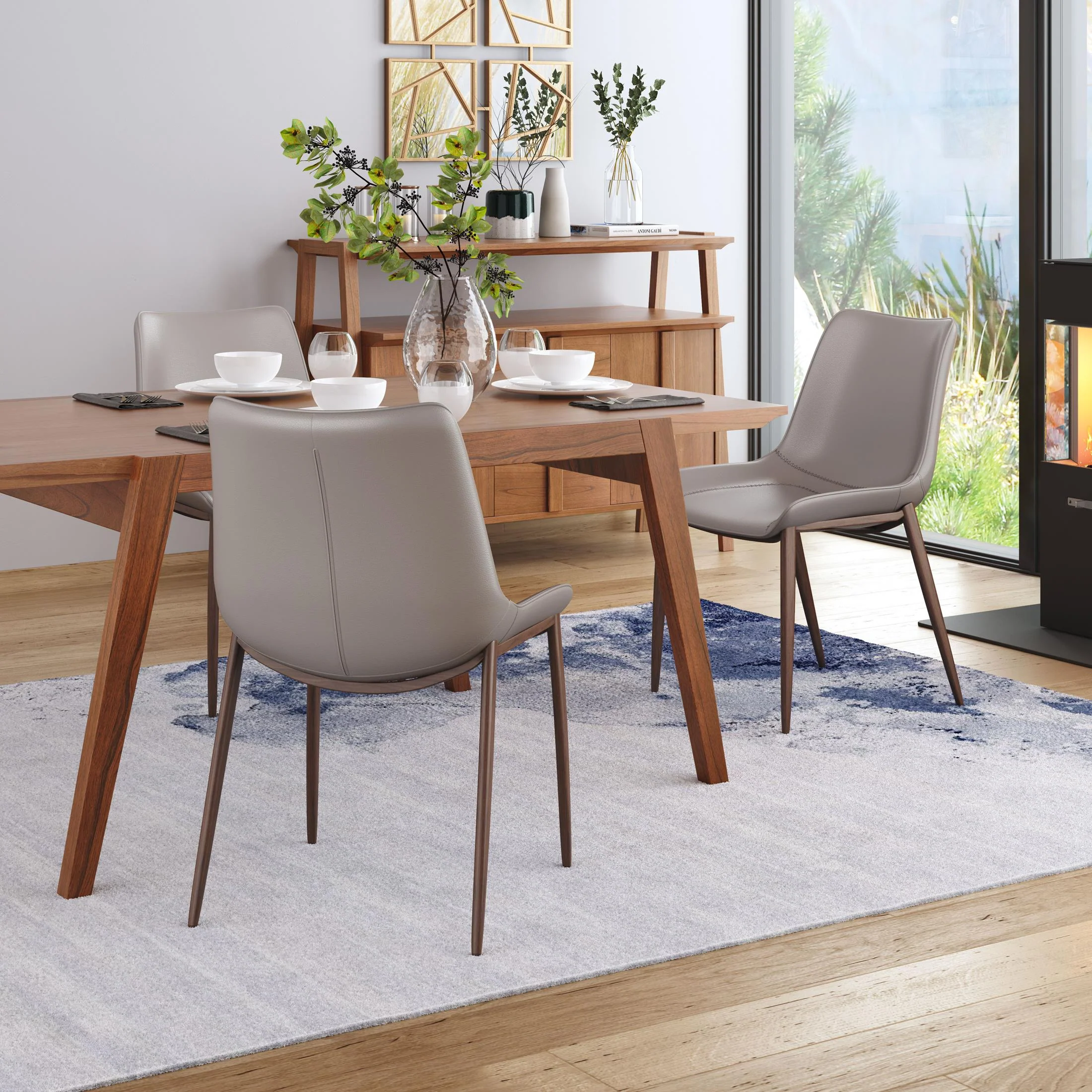 Magnus Dining Chair (Set of 2) Brown & Walnut - Image 5