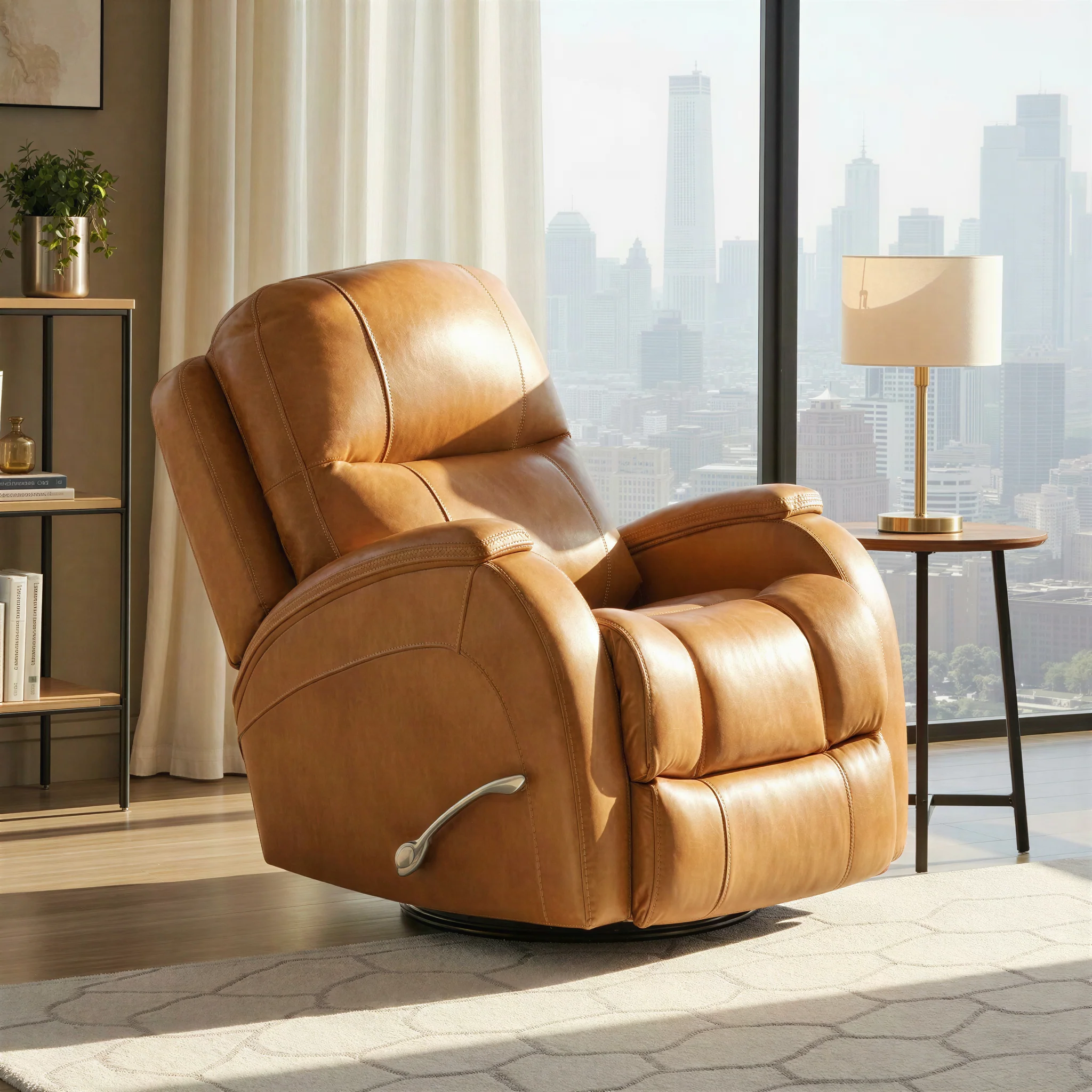 Tango Leather Swivel Glider Recliner - Image 2