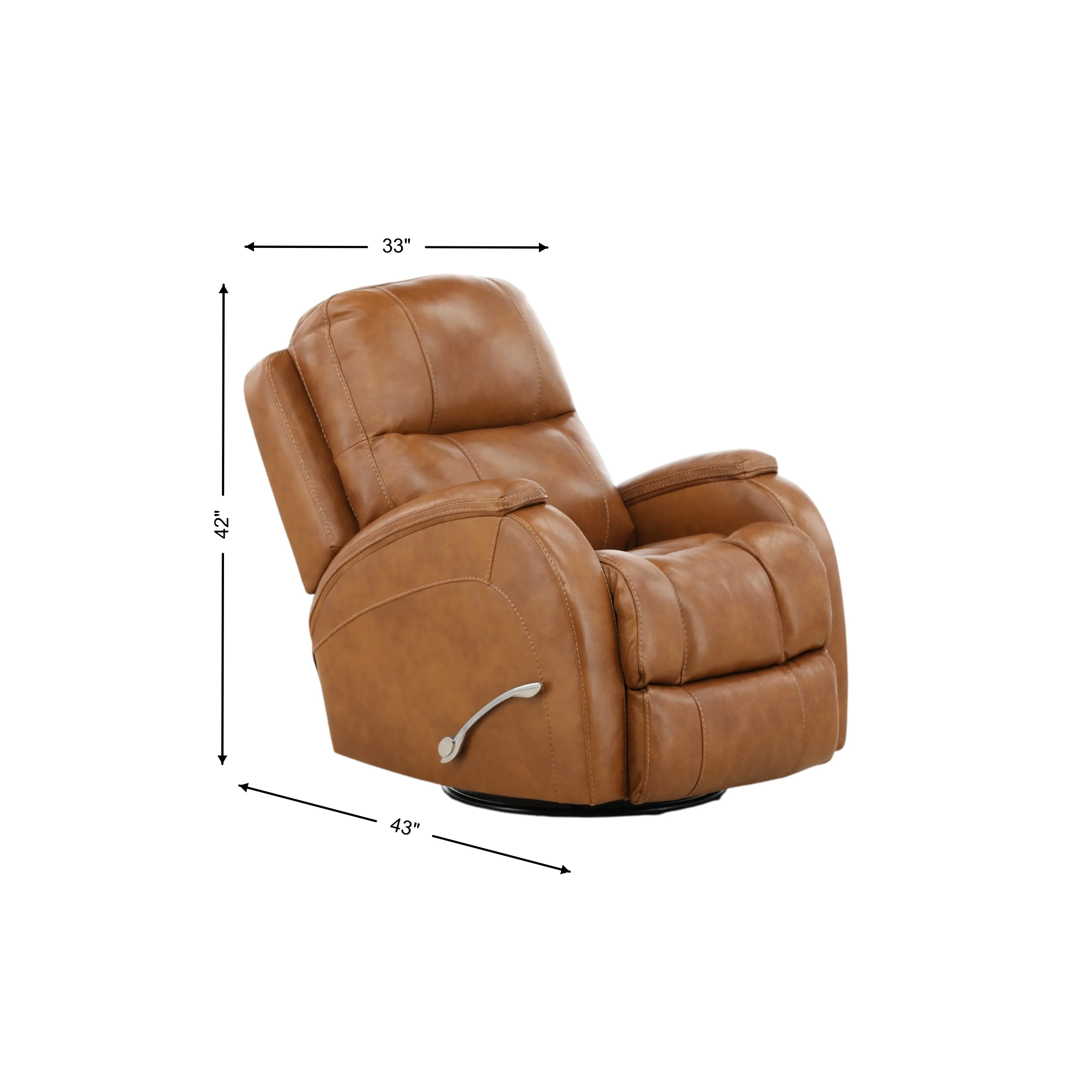 Tango Leather Swivel Glider Recliner - Image 3
