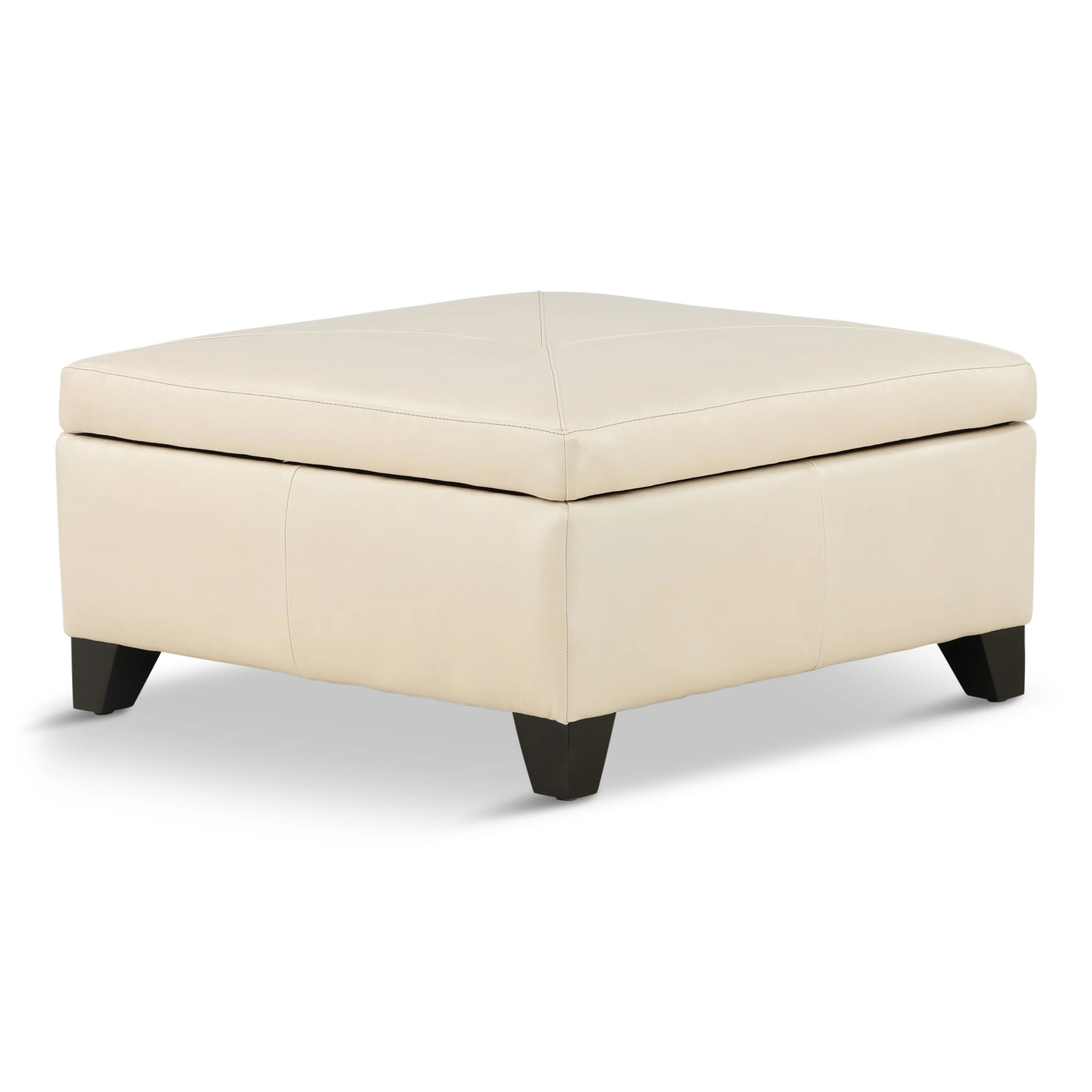 Marseille Leather Storage Ottoman with Throw Pillows - Image 5