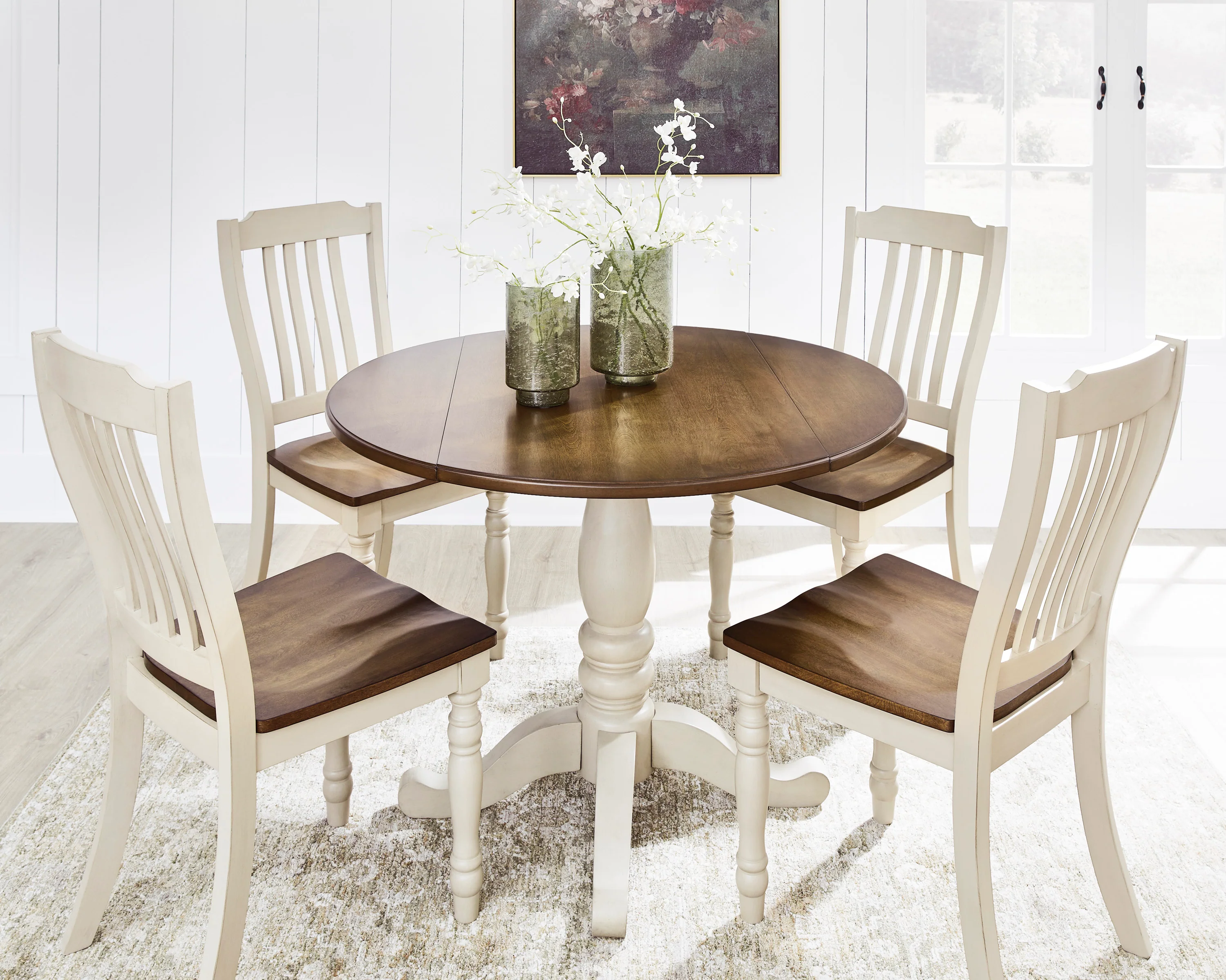Mellintine Round Drop Leaf Dining Table - Image 4