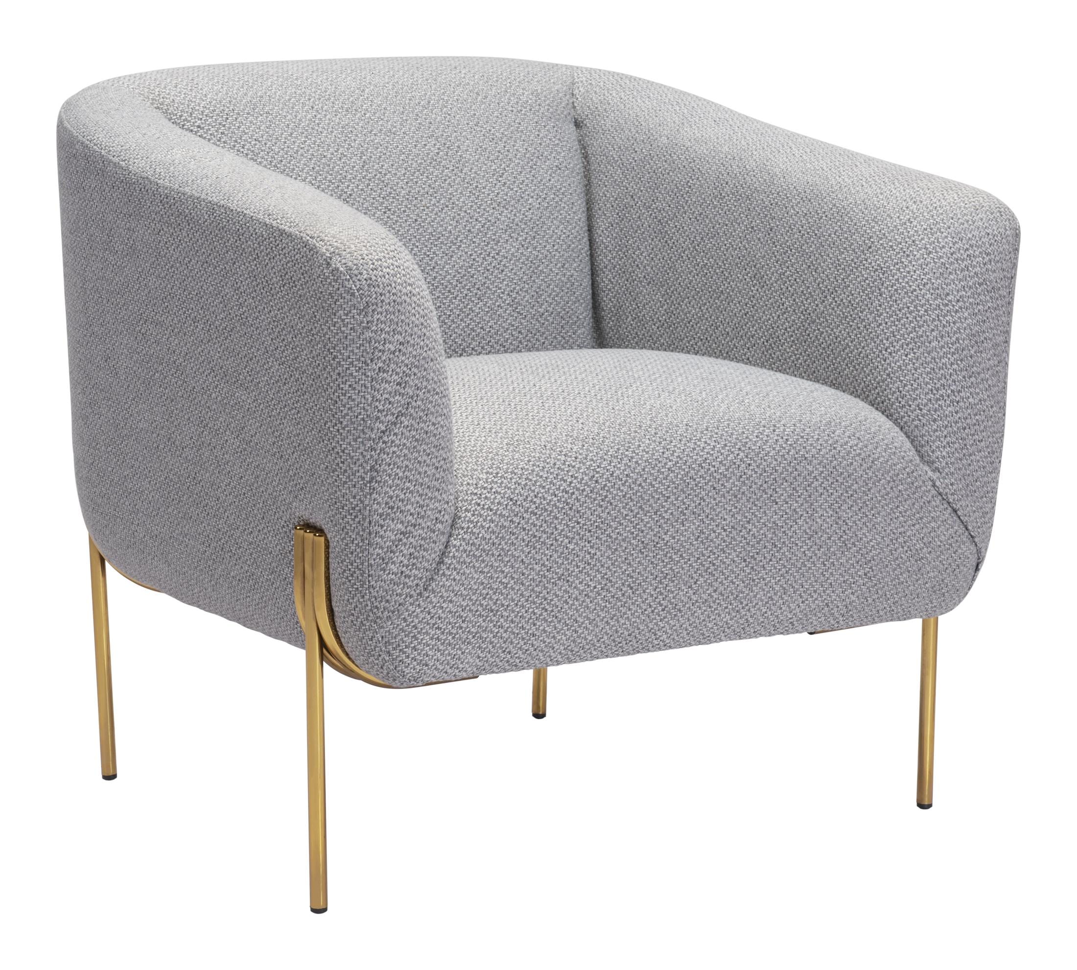 Micaela Arm Chair Gray & Gold - Image 4