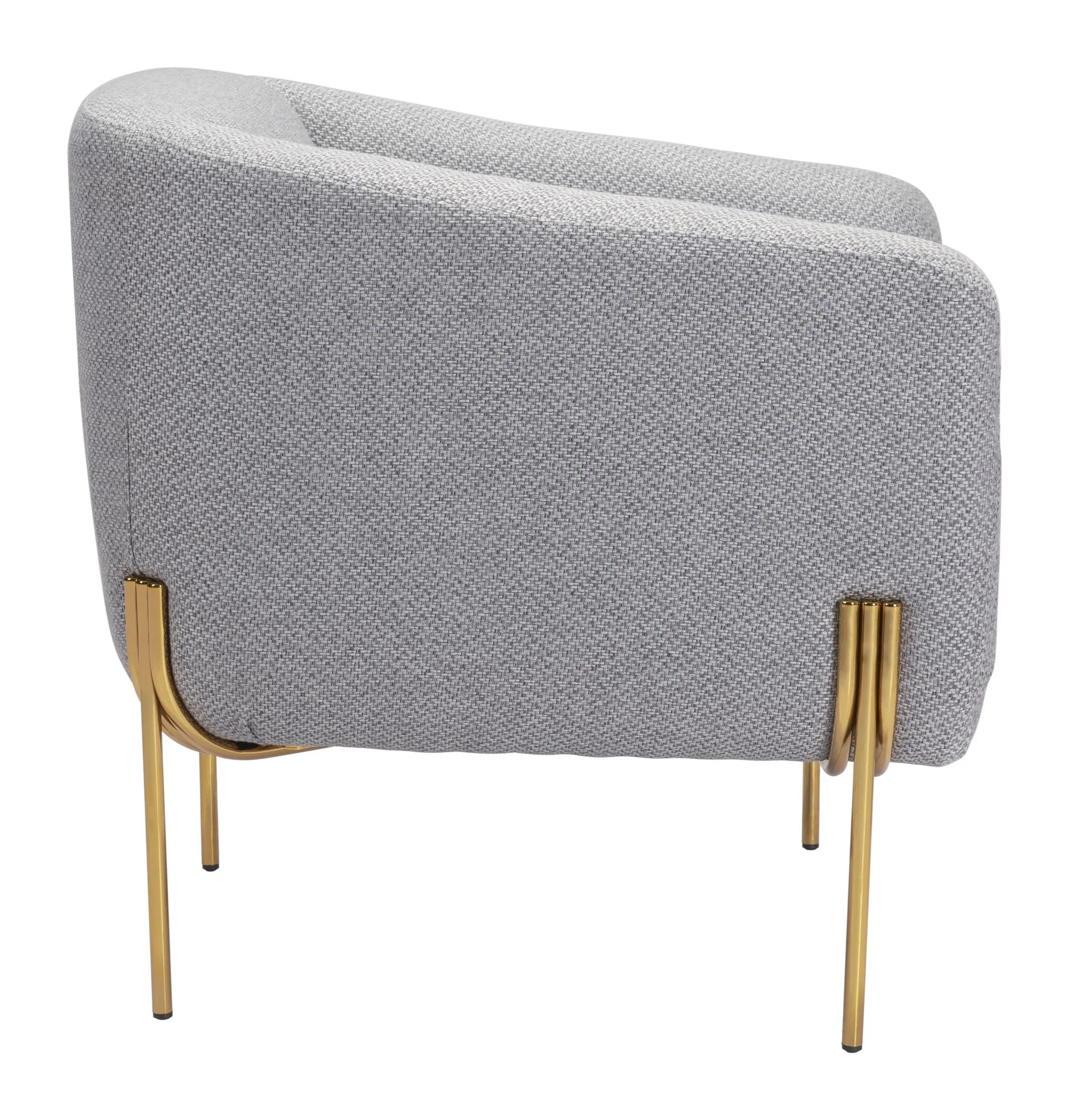 Micaela Arm Chair Gray & Gold - Image 5