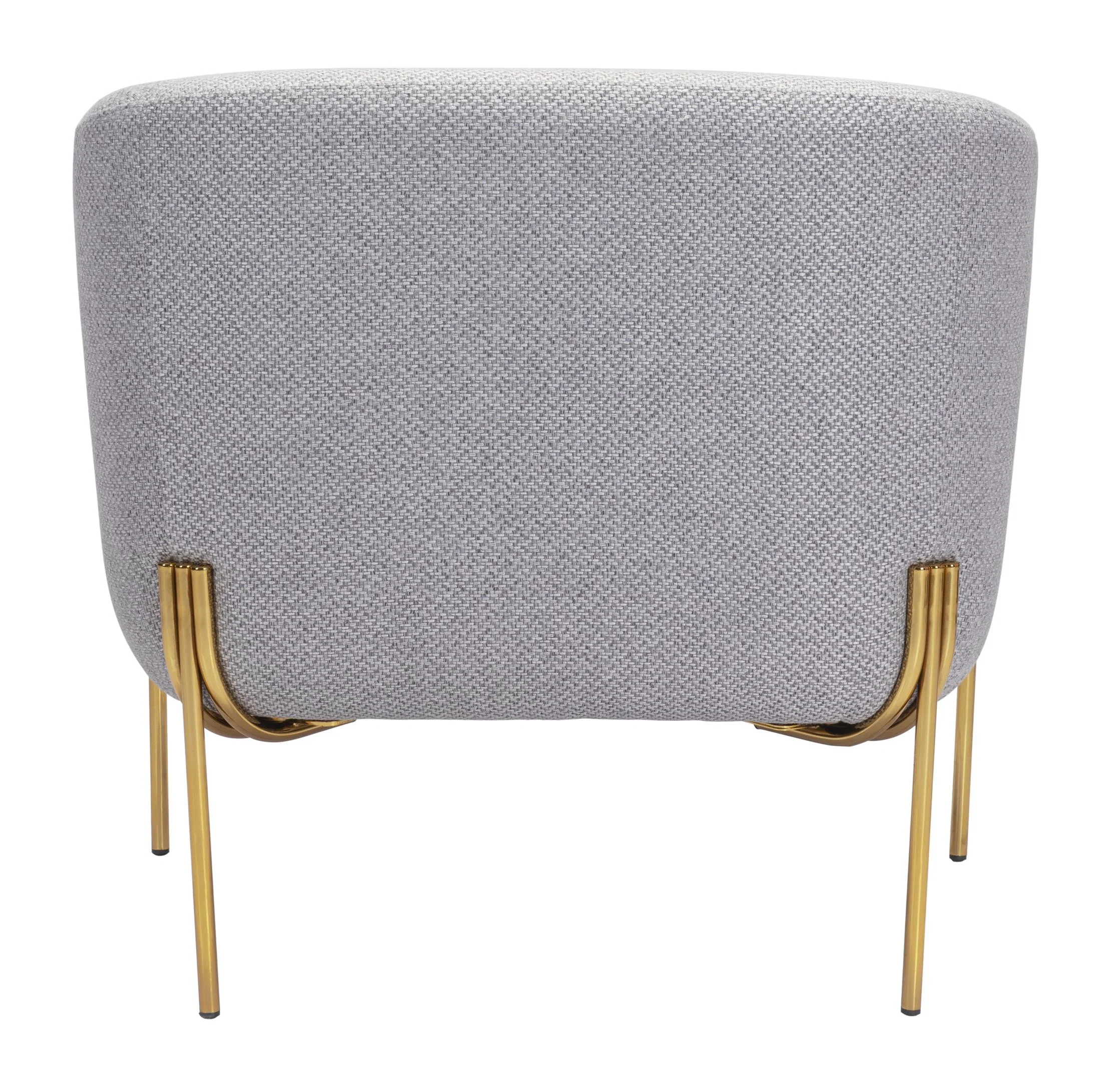 Micaela Arm Chair Gray & Gold - Image 6