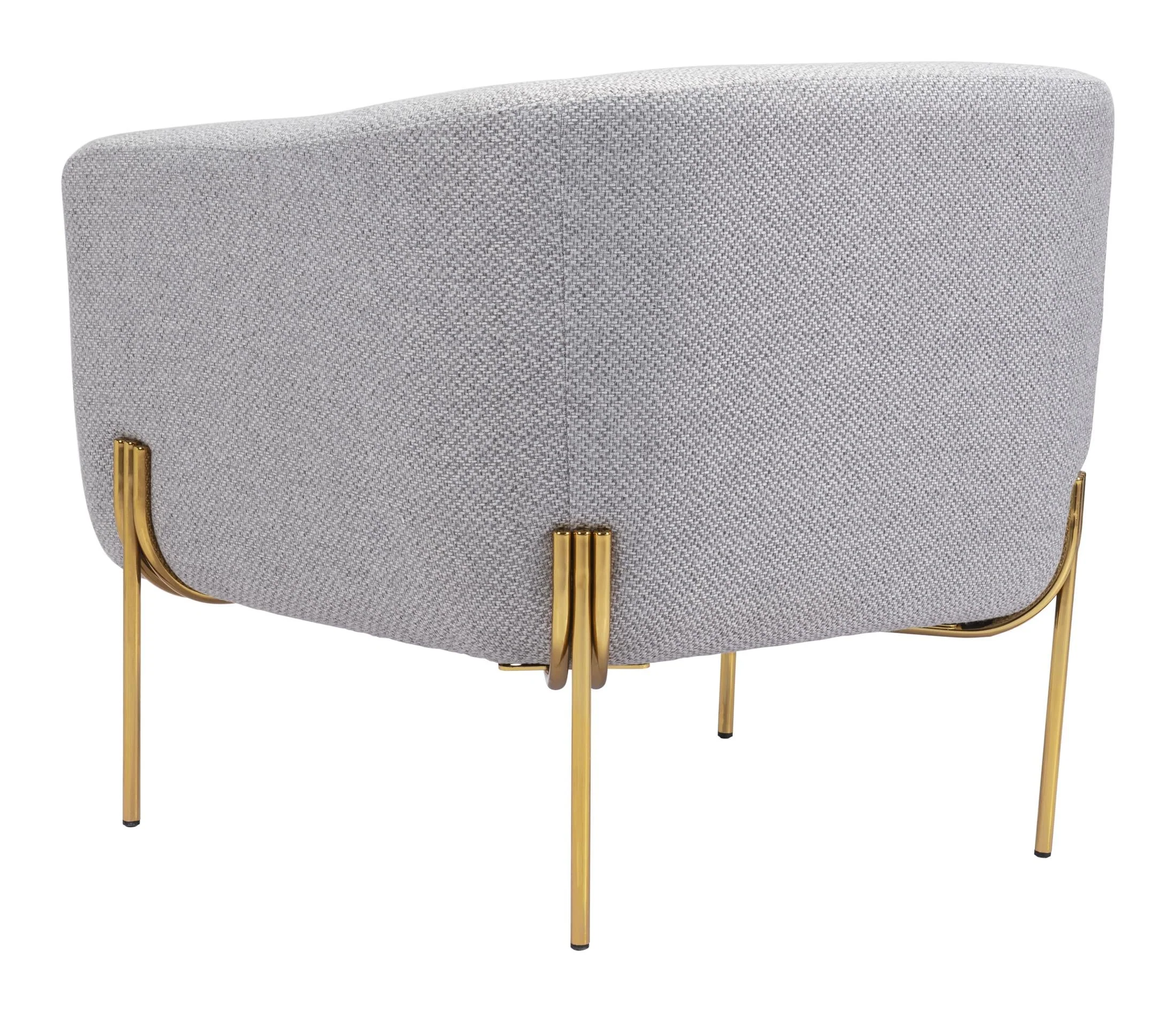 Micaela Arm Chair Gray & Gold - Image 7
