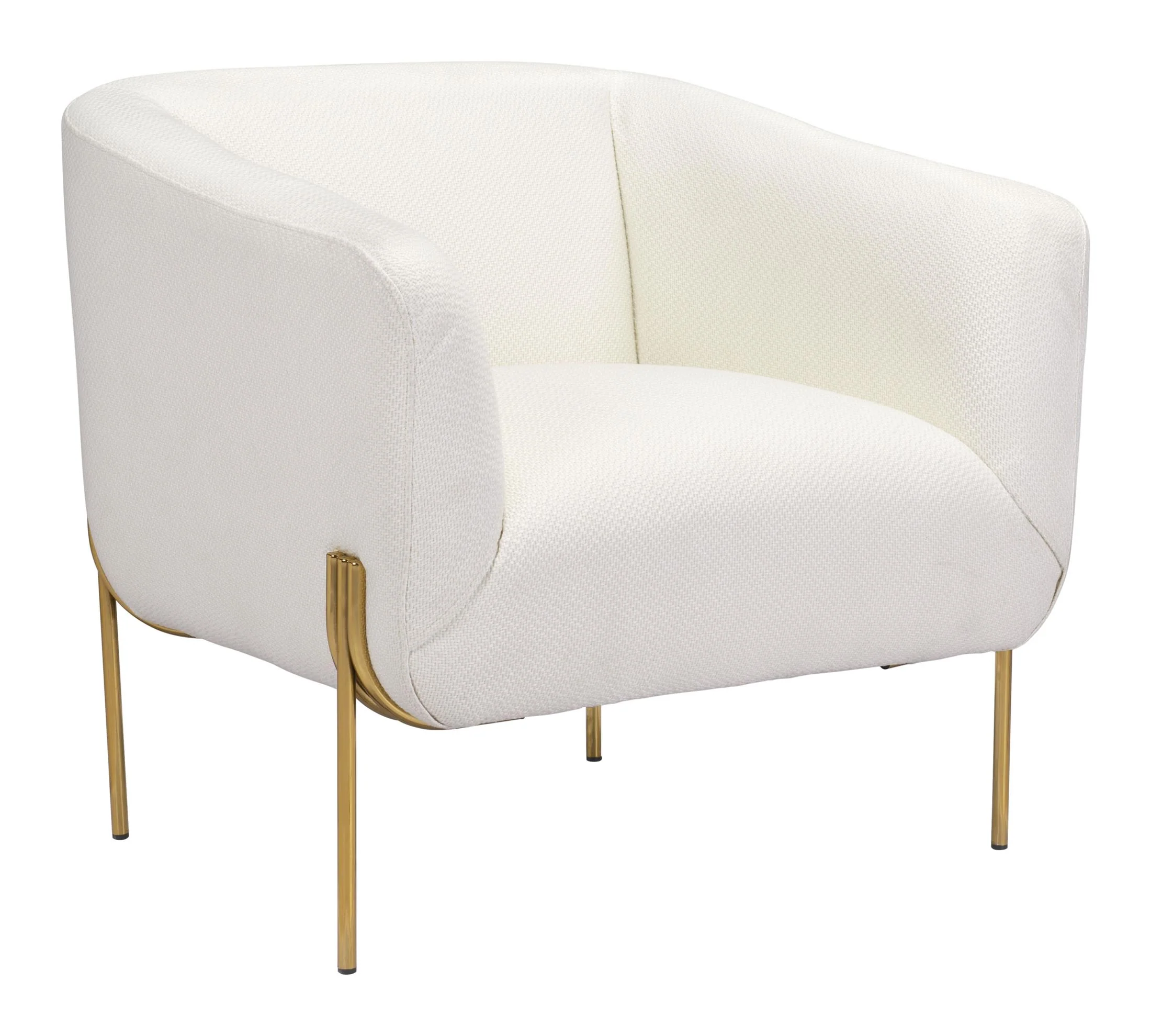 Micaela Arm Chair Ivory & Gold - Image 4