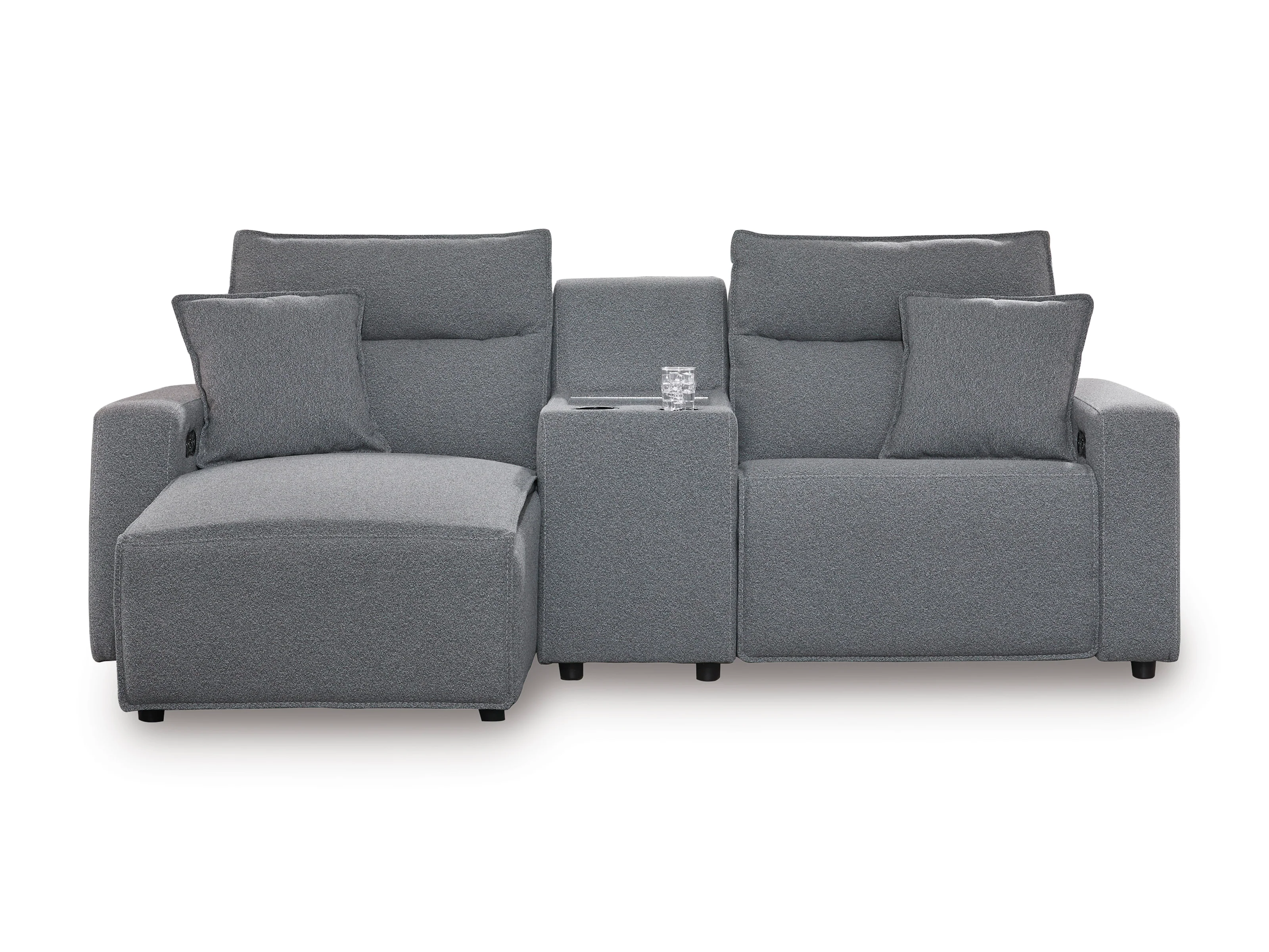 Ashley ModMax II 3-Piece Next-Gen Nuvella™ Performance Fabric Dual Power Reclining Modular Sectional with Chaise and Console