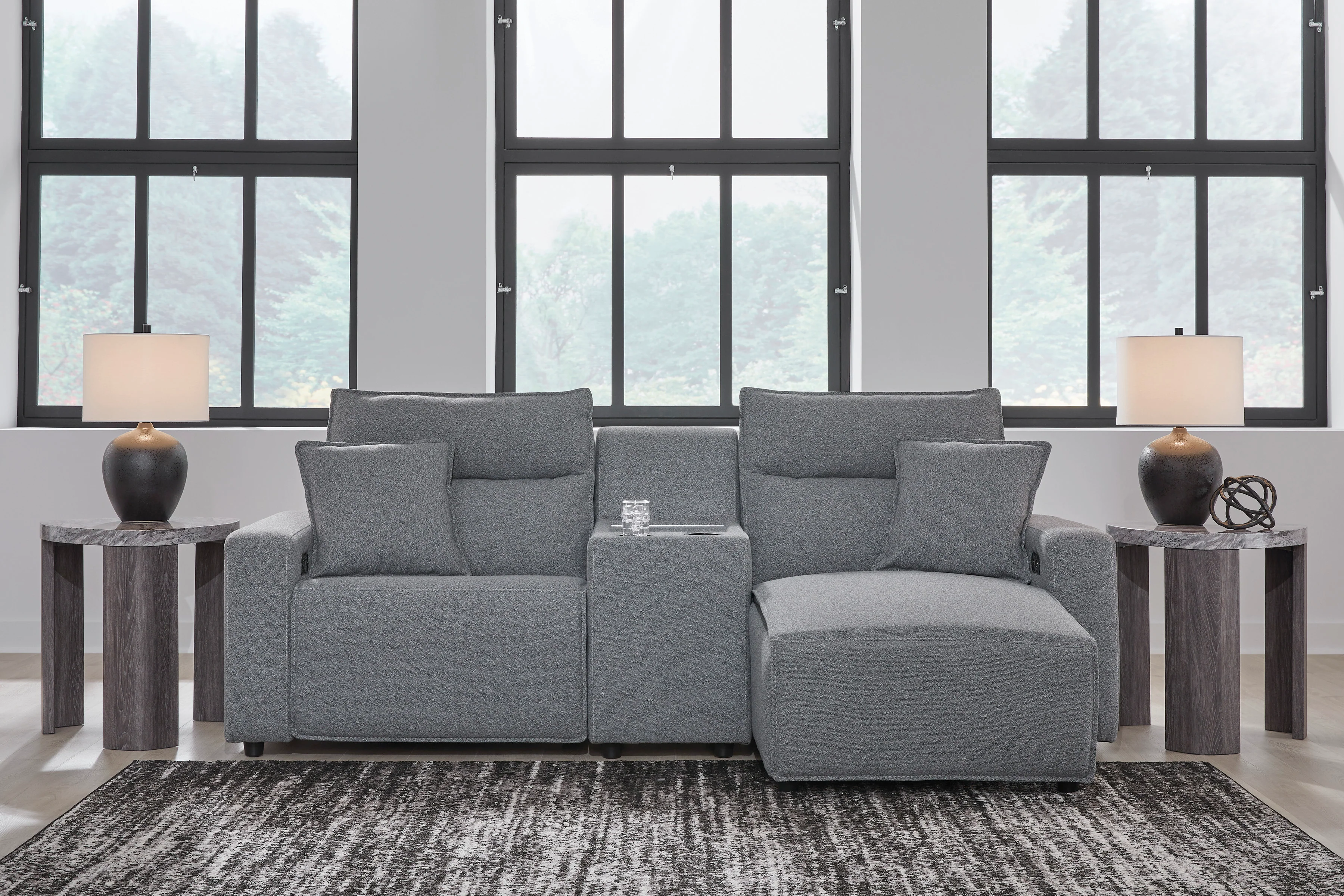 Ashley ModMax II 3-Piece Next-Gen Nuvella™ Performance Fabric Dual Power Reclining Modular Sectional with Chaise and Console - Image 4