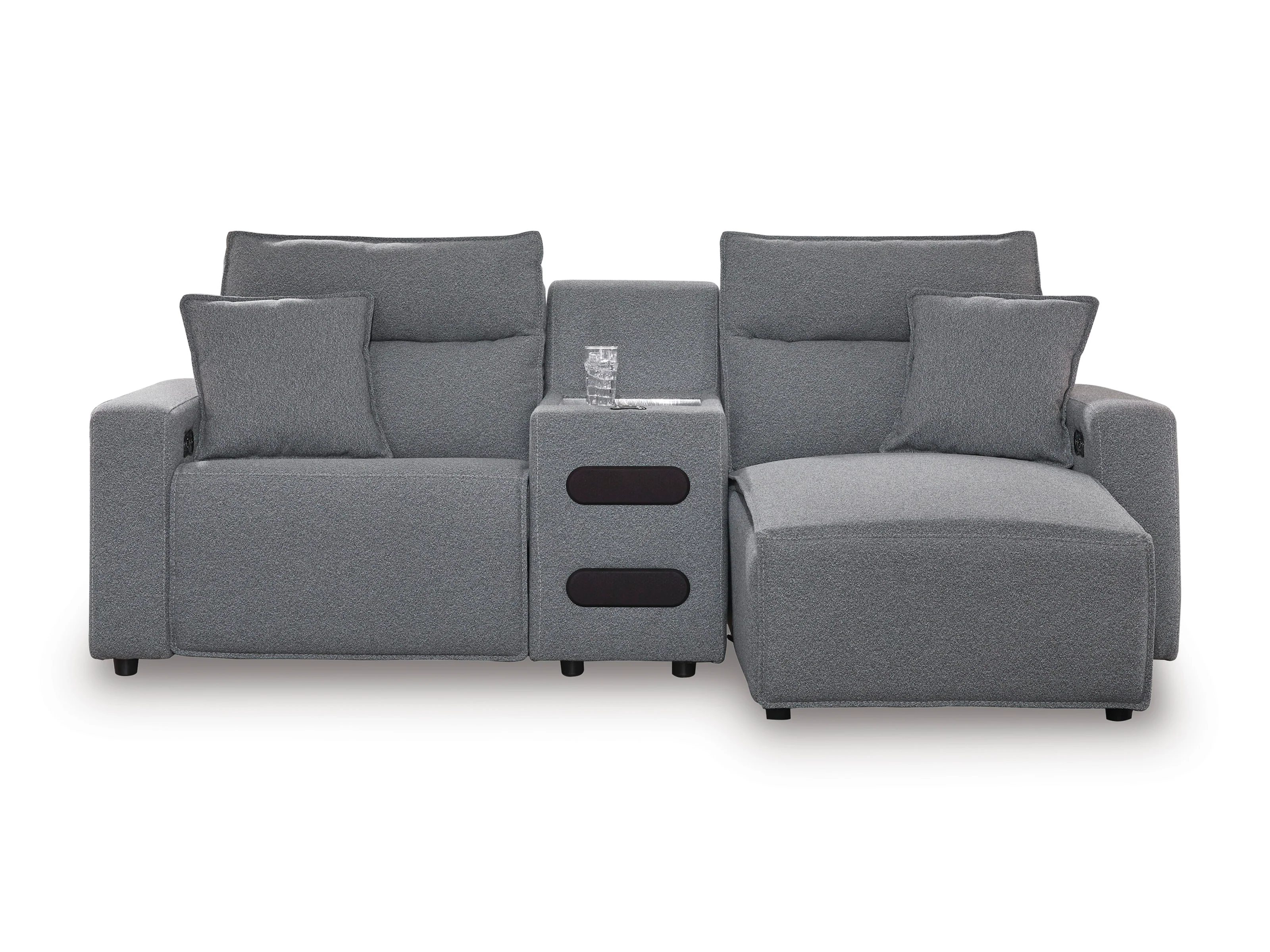 Ashley ModMax II 3-Piece Next-Gen Nuvella™ Performance Fabric Dual Power Reclining Modular Sectional with Chaise and Audio Console - Image 3