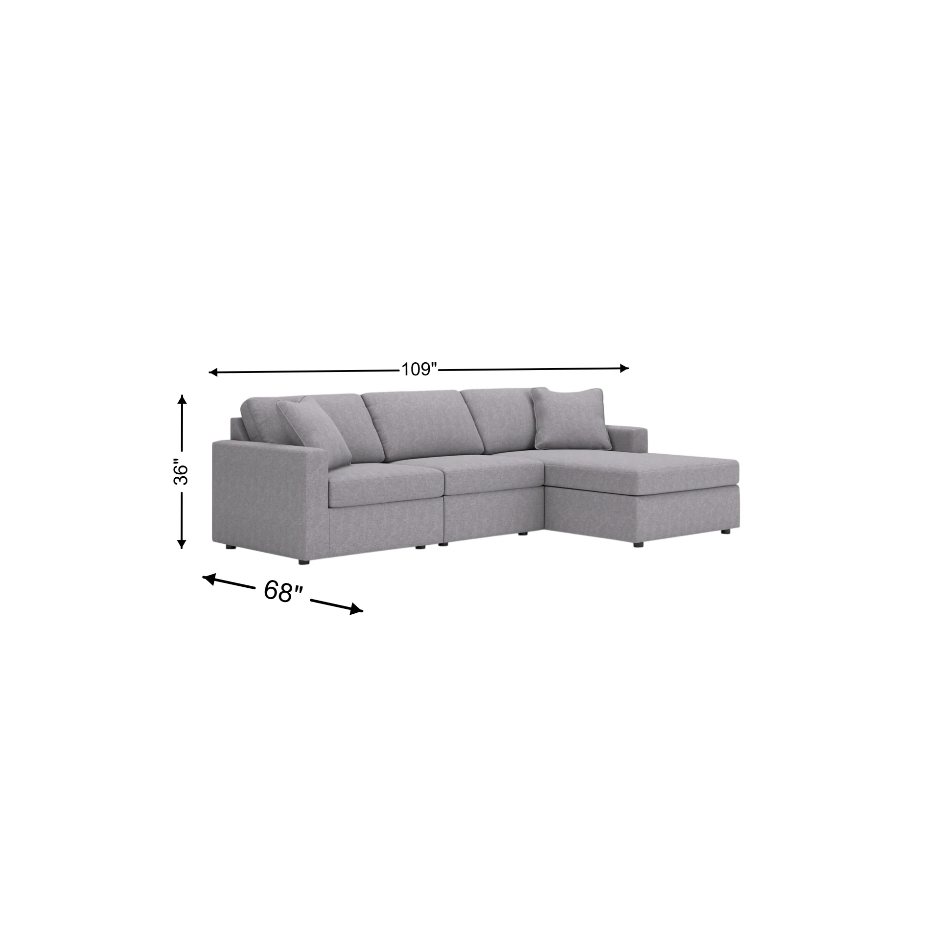 Ashley Modmax 3-Piece Next-Gen Nuvella™ Performance Fabric Modular Sofa Chaise - Image 5