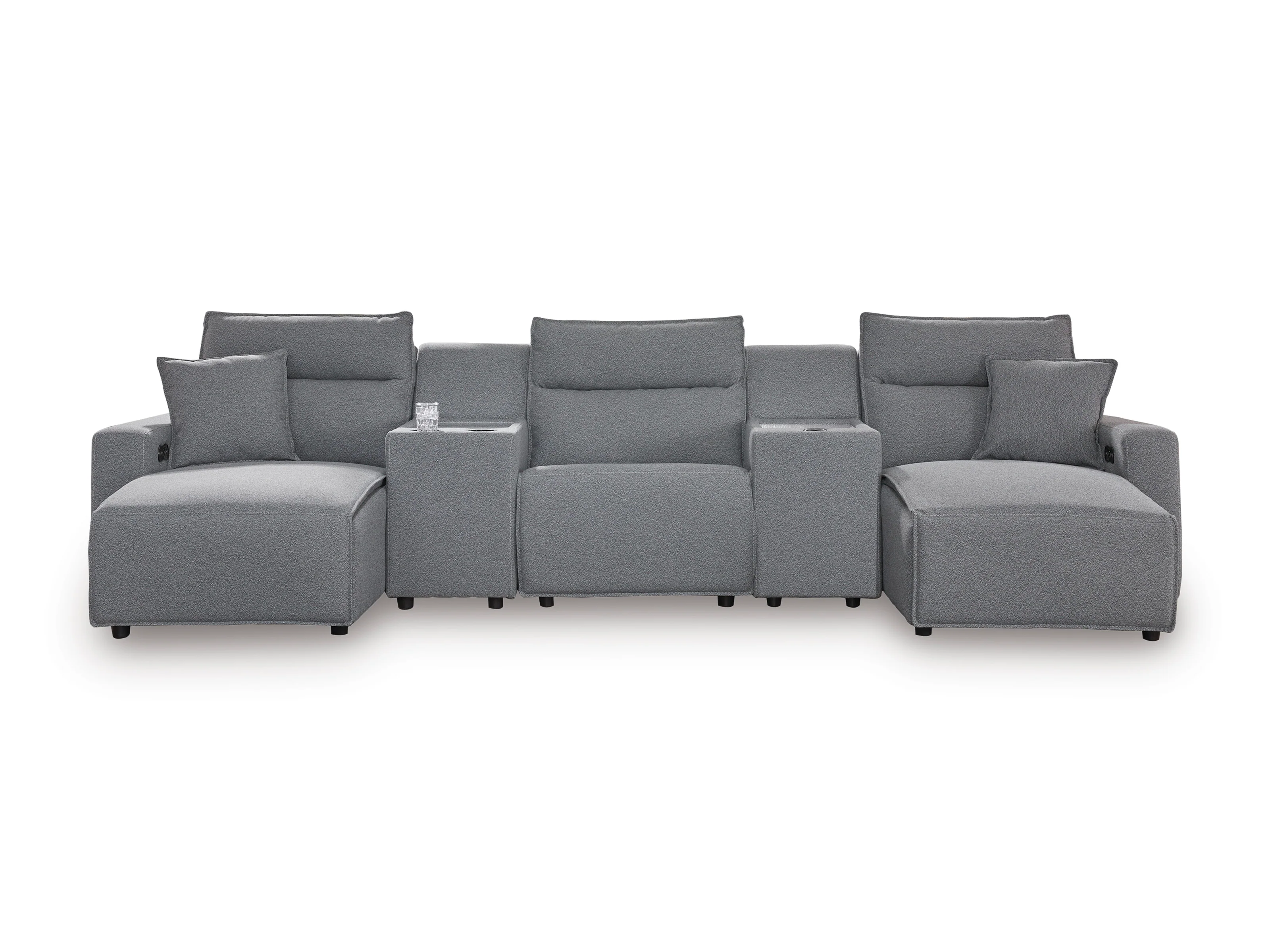 Ashley ModMax II 5-Piece Next-Gen Nuvella™ Performance Fabric Dual Power Reclining Modular Sectional with Double Chaise and Consoles