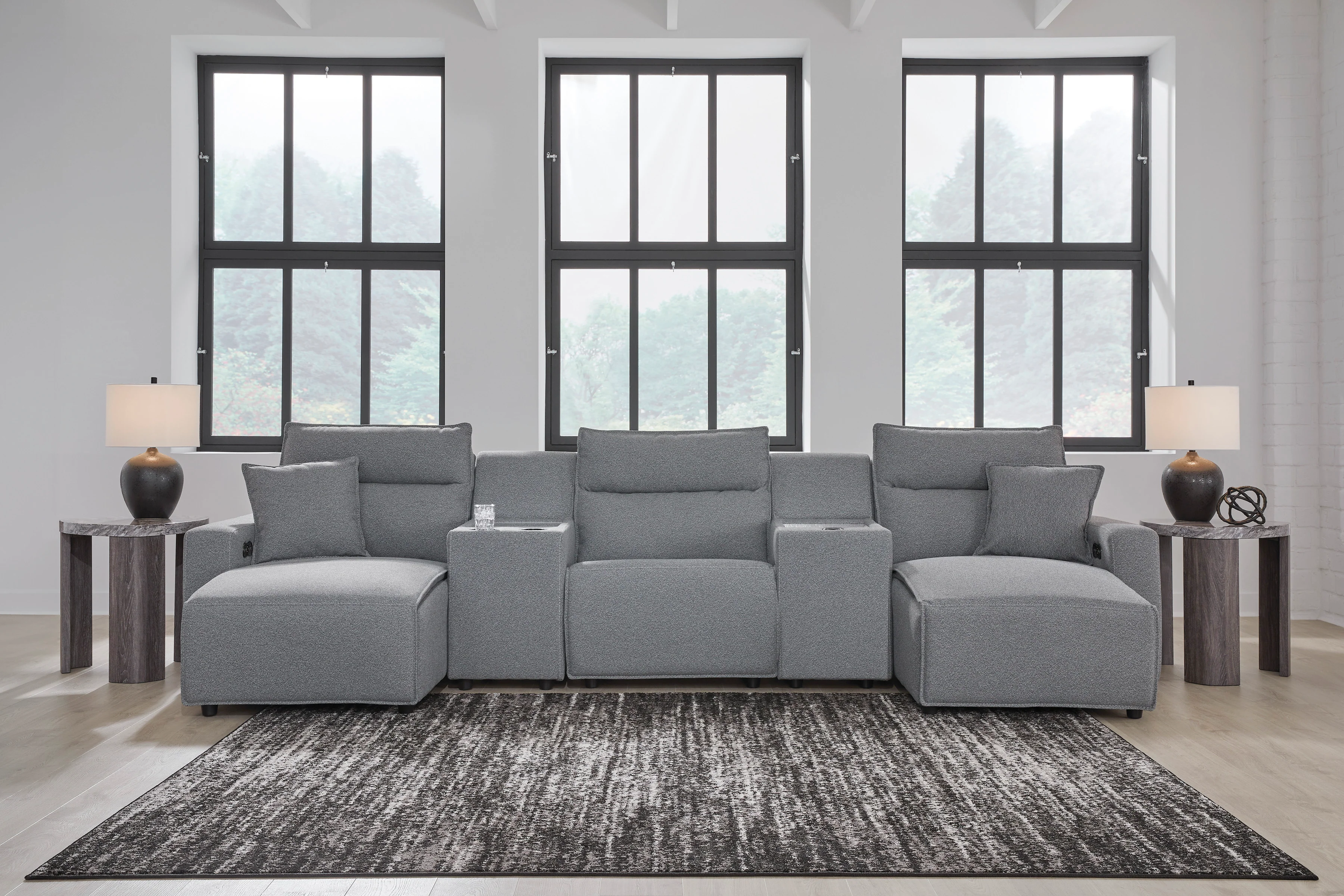 Ashley ModMax II 5-Piece Next-Gen Nuvella™ Performance Fabric Dual Power Reclining Modular Sectional with Double Chaise and Consoles - Image 2