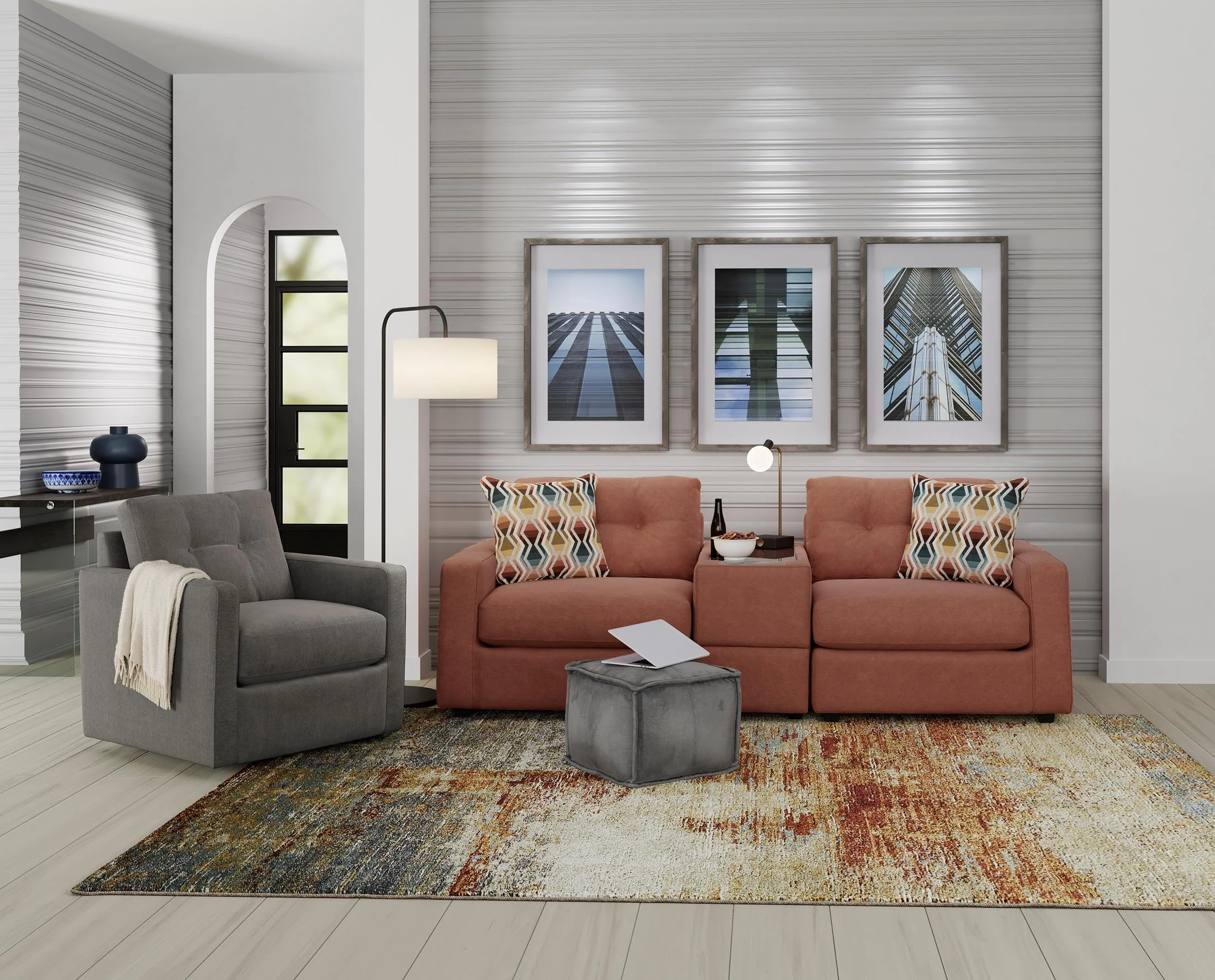 Modular 3-Piece Console Loveseat - Image 15