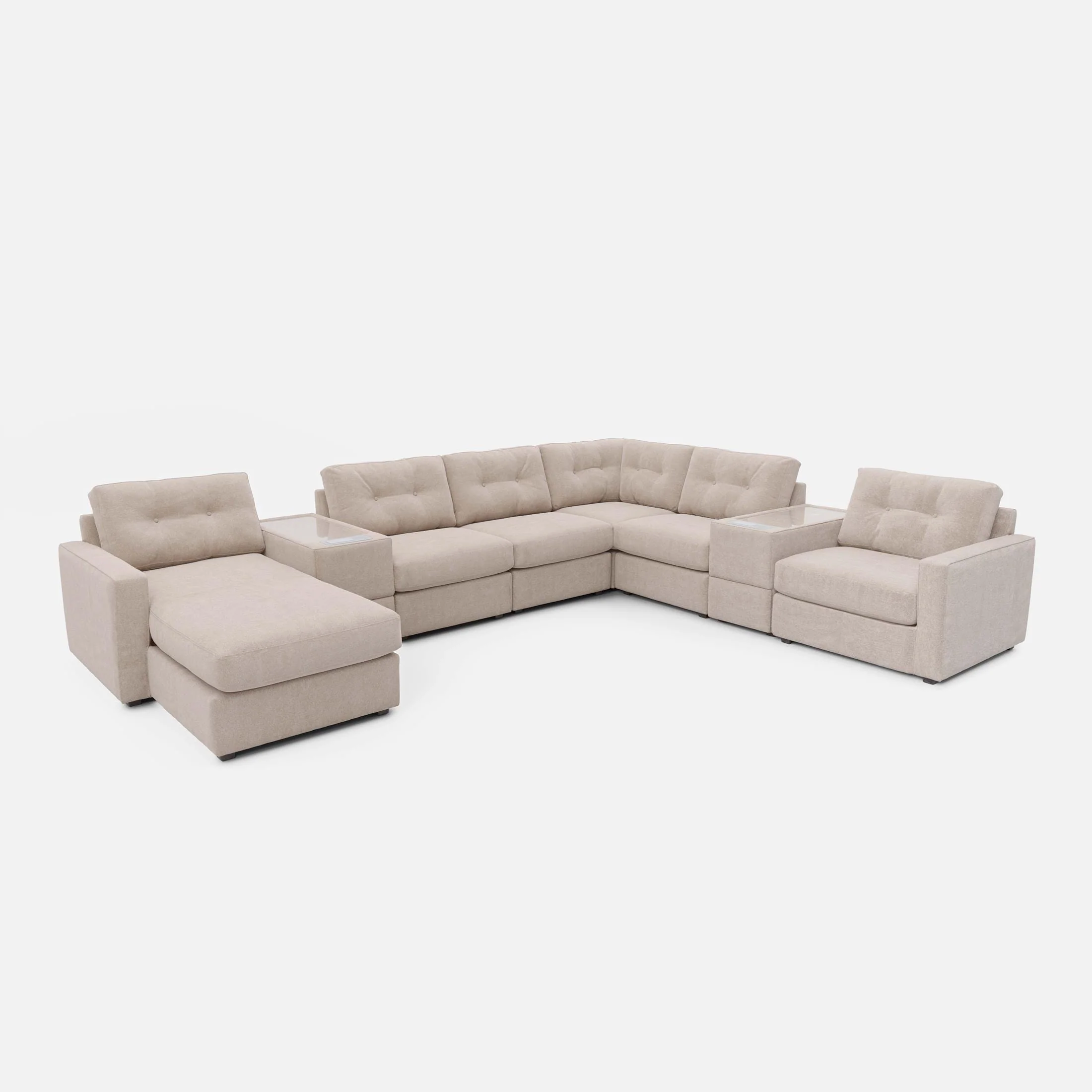 Modular Left Facing One 8-Piece Sectional - Stone - Image 4