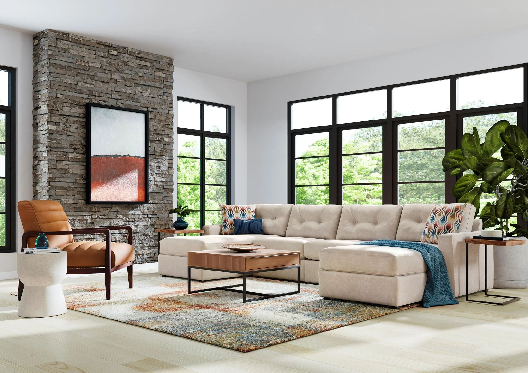 Modular One 4-Piece Sectional with Dual Chaise - Image 7