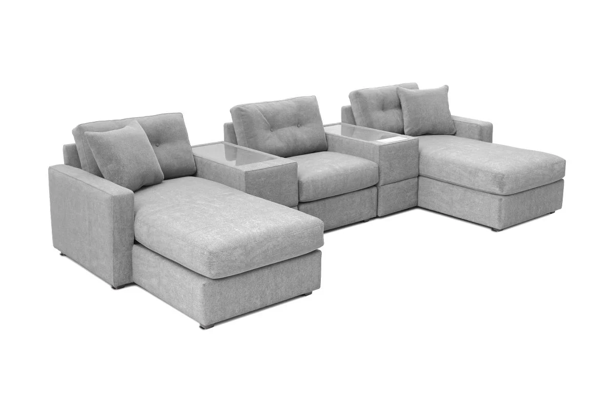 Modular One 5-Piece Dual Chaise Sectional with E-Console - Image 4