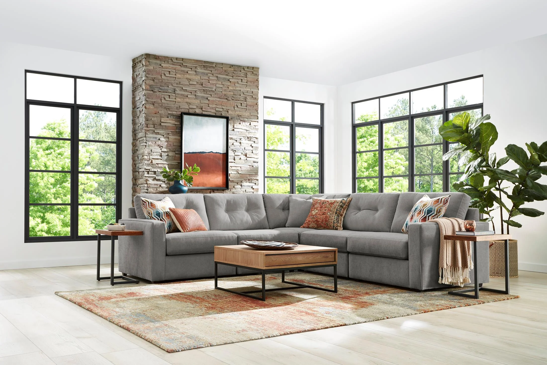 Modular One 5-Piece Sectional - Granite - Image 2