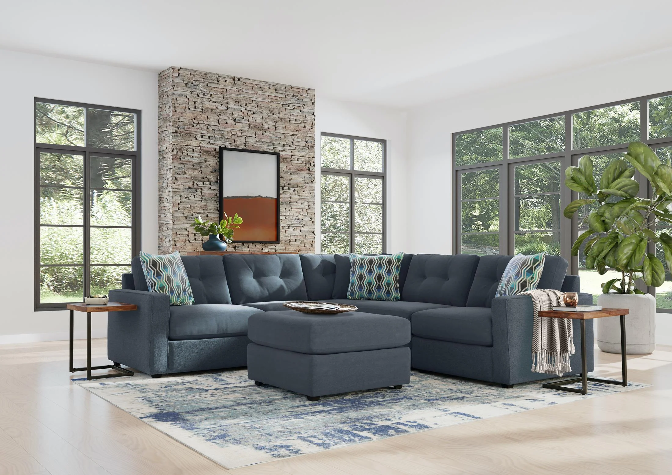 Modular One 5-Piece Sectional - Navy - Image 2
